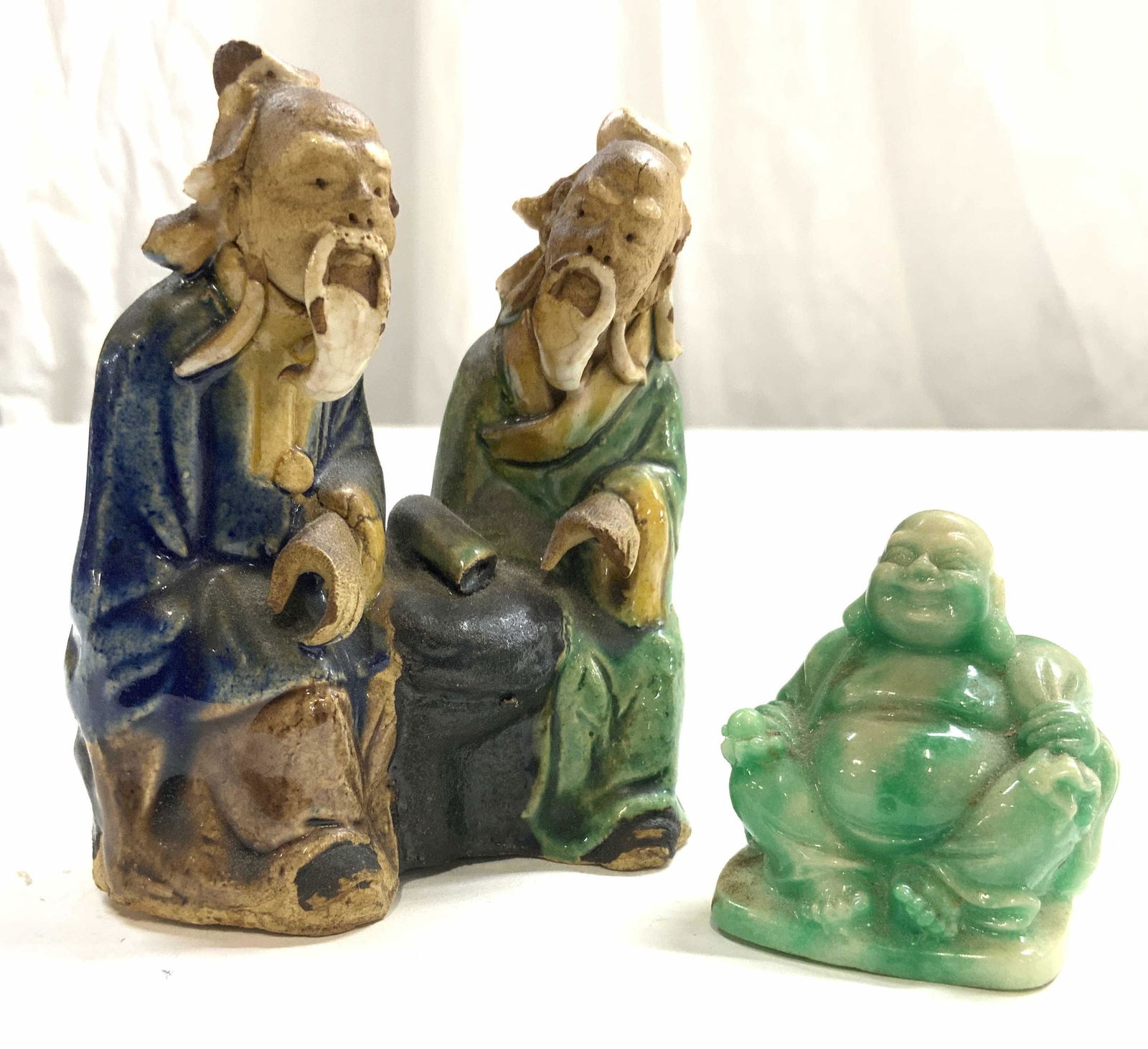 Lot 2 Vintage Asian & Marble Ceramic Figures (1 of 8)