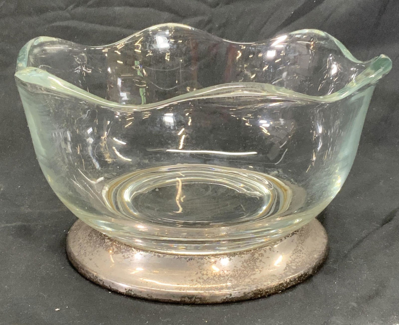 MCM Silver Smiths Studio Glass Punch Bowl, Signed (1 of 6)