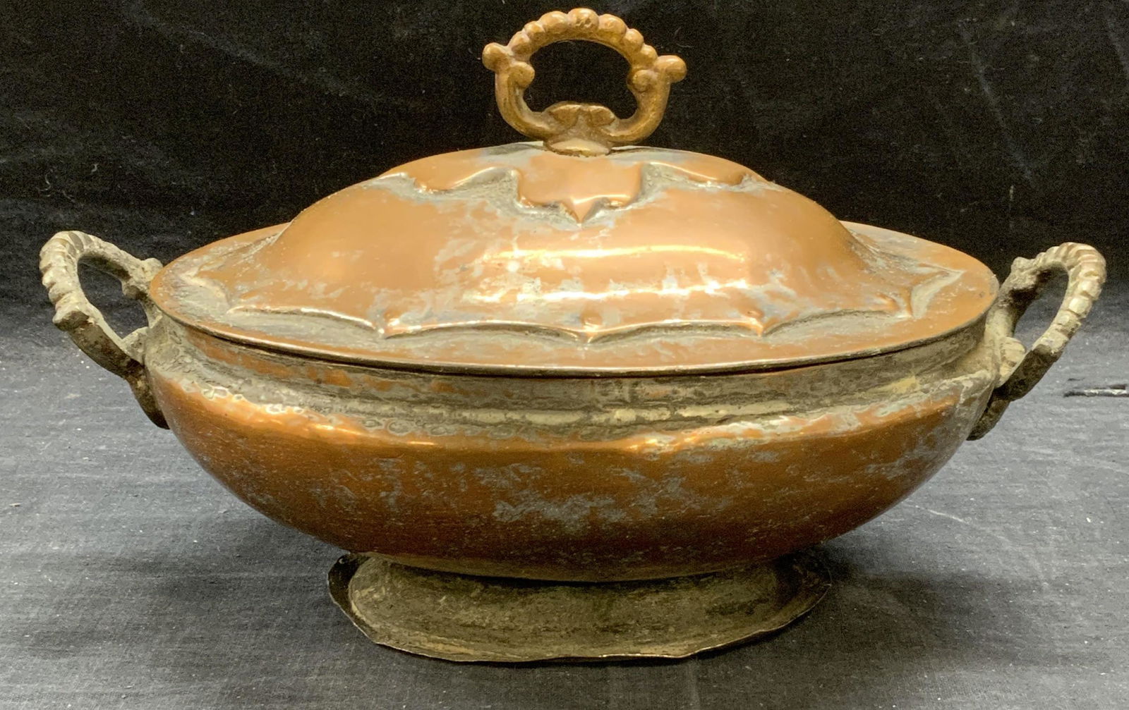 Vintage Copper Lidded Tureen, Israel (1 of 6)