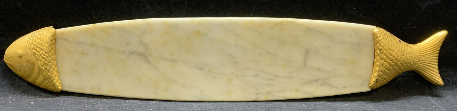 Marble Stone & Gold Tone Fish Table Decor (1 of 6)