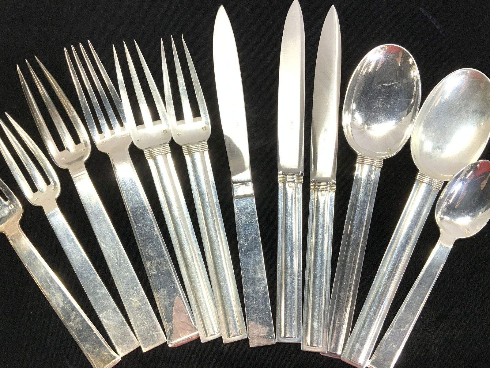 12 Jean E. Puiforcat Silver Plate Flatware,France (1 of 12)