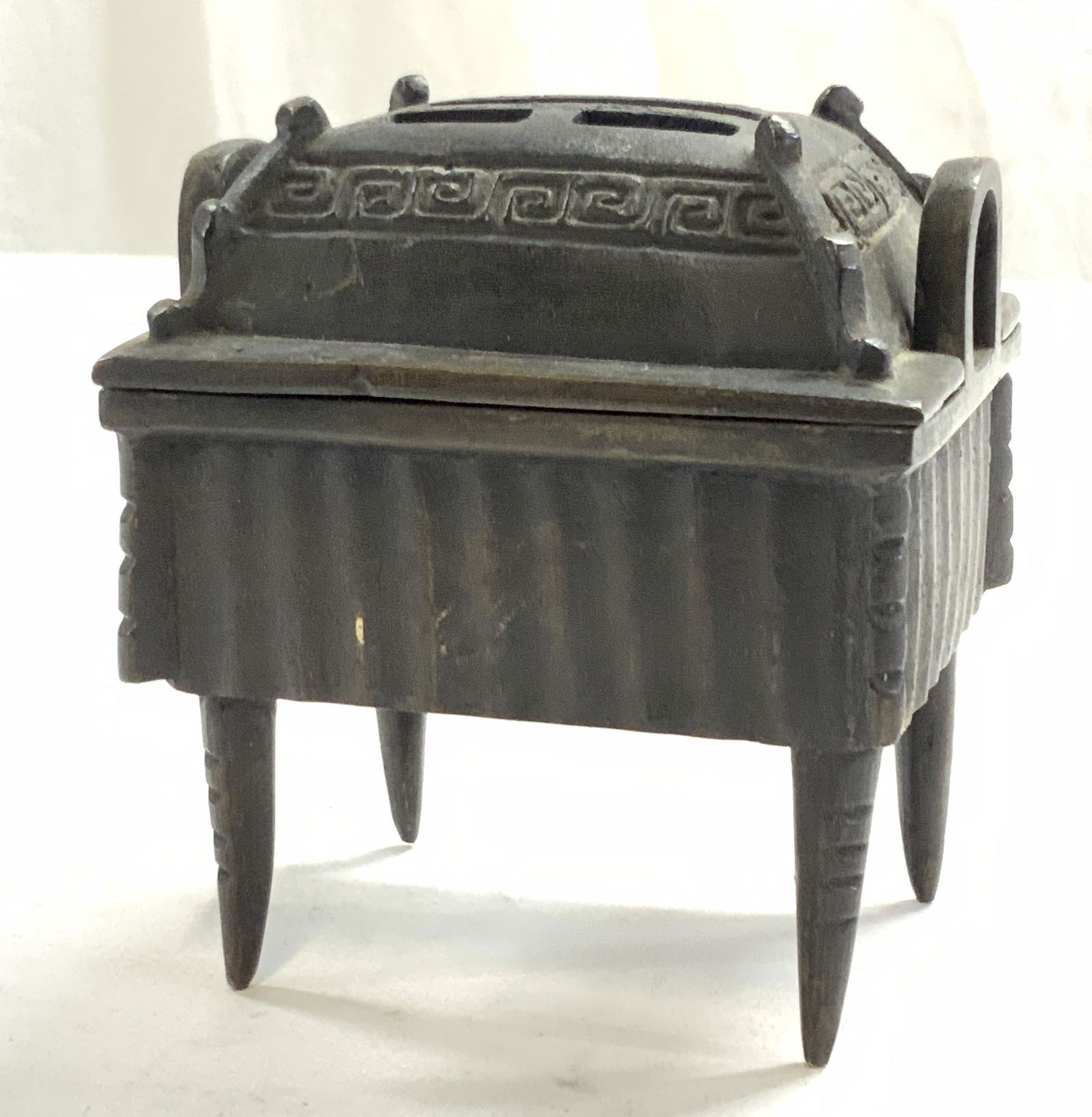 Marked Asian Footed Brass Incenser (1 of 7)