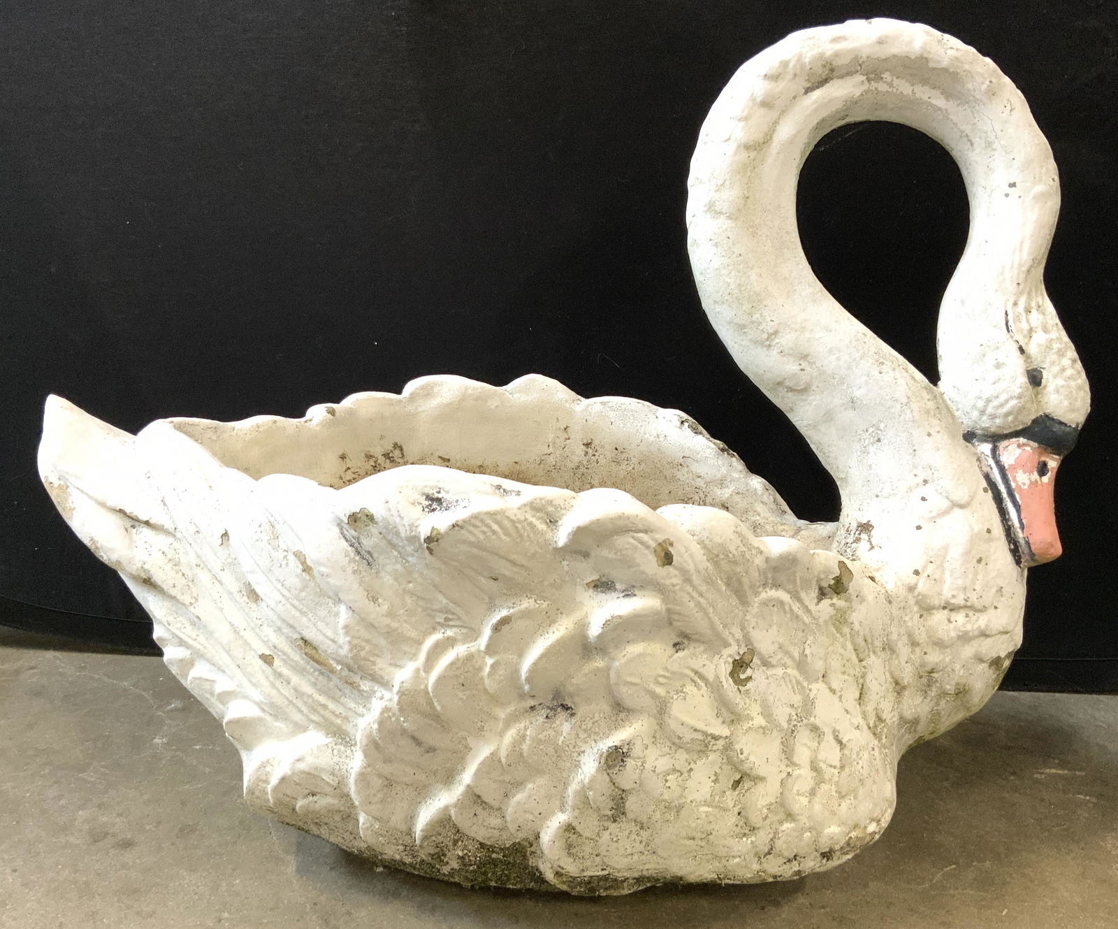 Vintage Cement Swan Garden Statuary Planter XL 2ft (1 of 9)