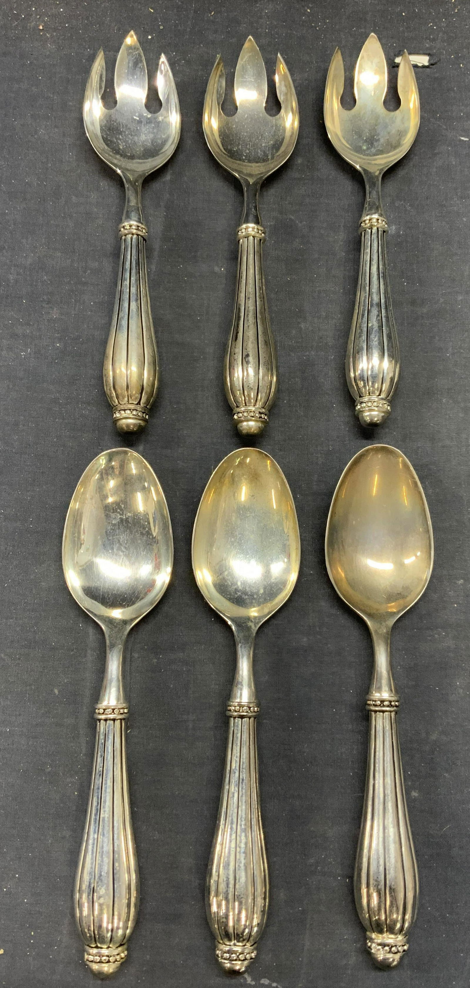 Set 6 GODINGER Silver Plated Serving Forks&Spoons (1 of 7)