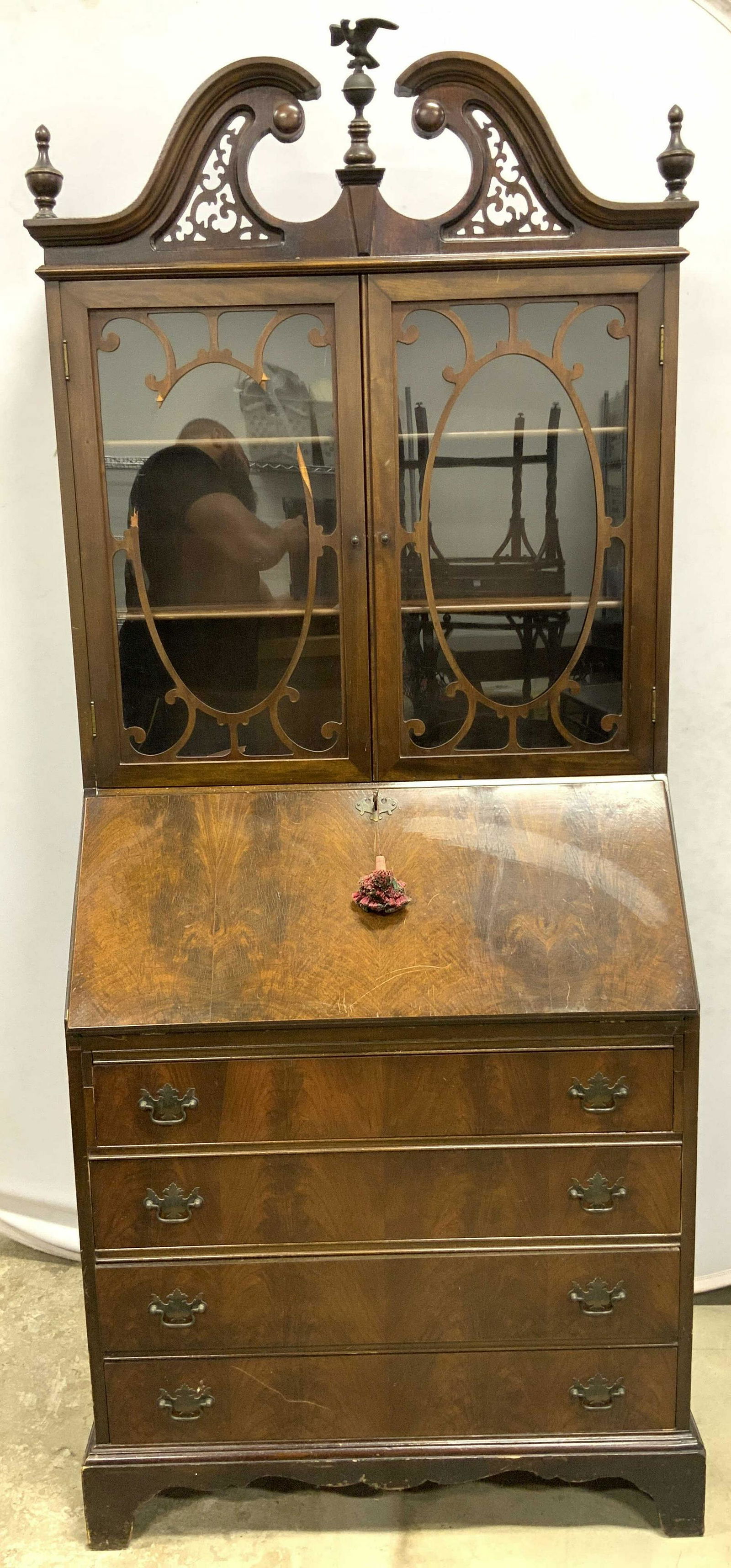 Vintage Wooden Secretary Desk Brown (1 of 14)