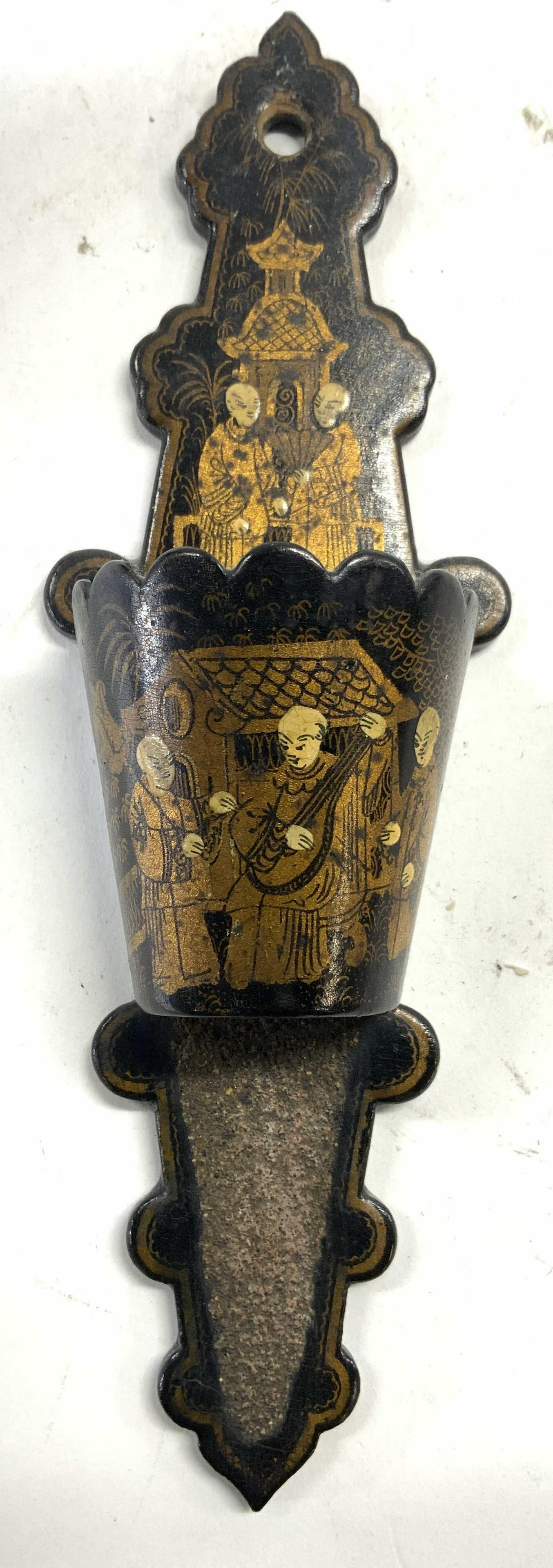 Vintage Lacquered Asian Wall Pocket (1 of 6)