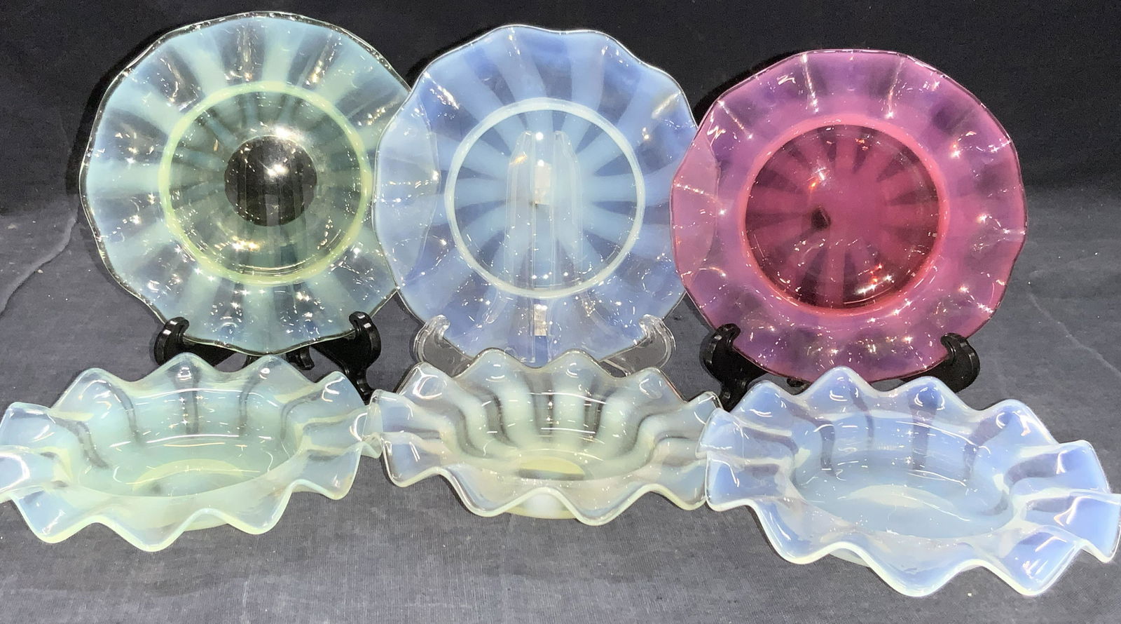 Set 6 Ruffled Crystal Trinket Dishes (1 of 8)
