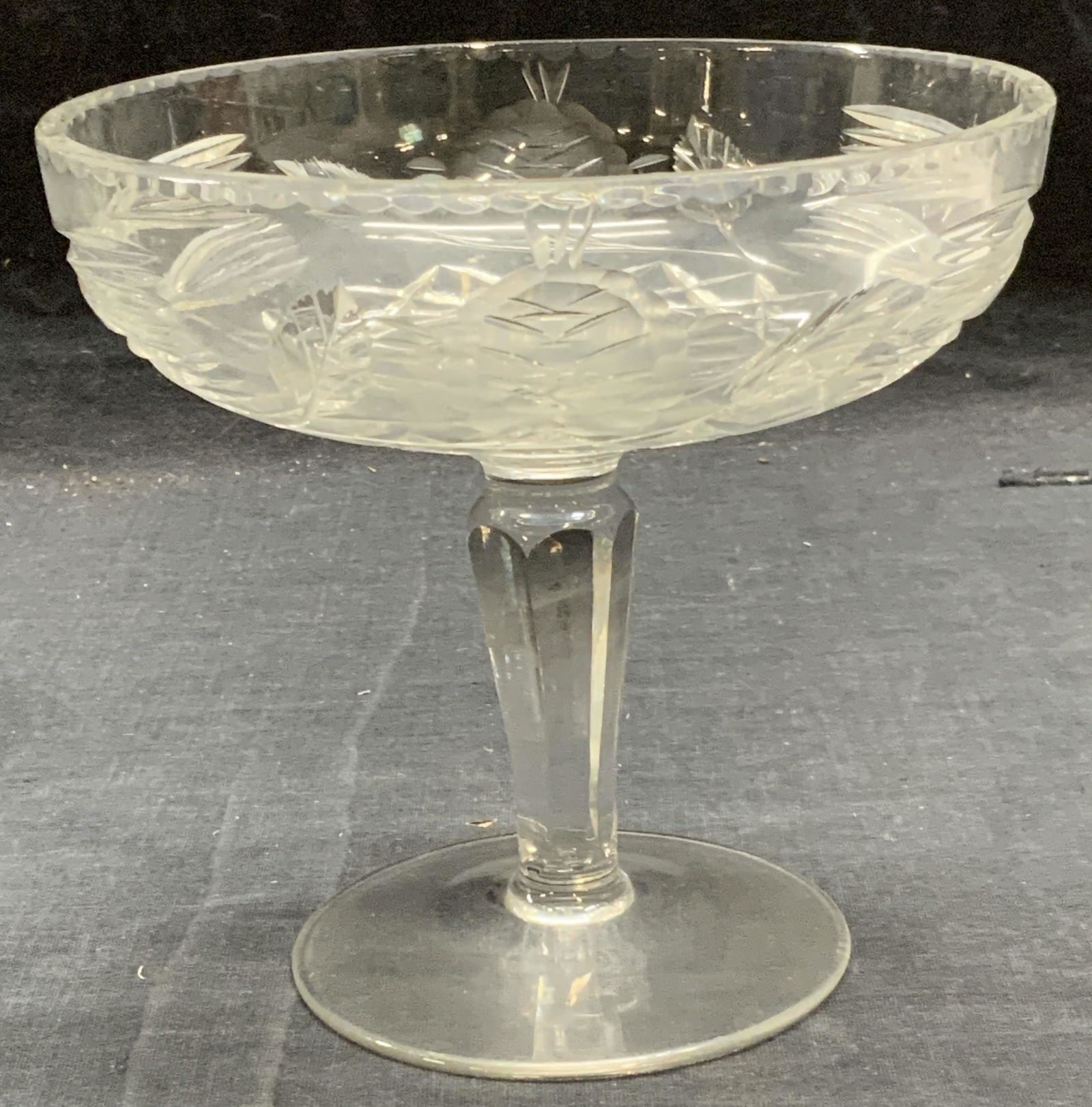 Cut Crystal Footed Compote Bowl (1 of 6)