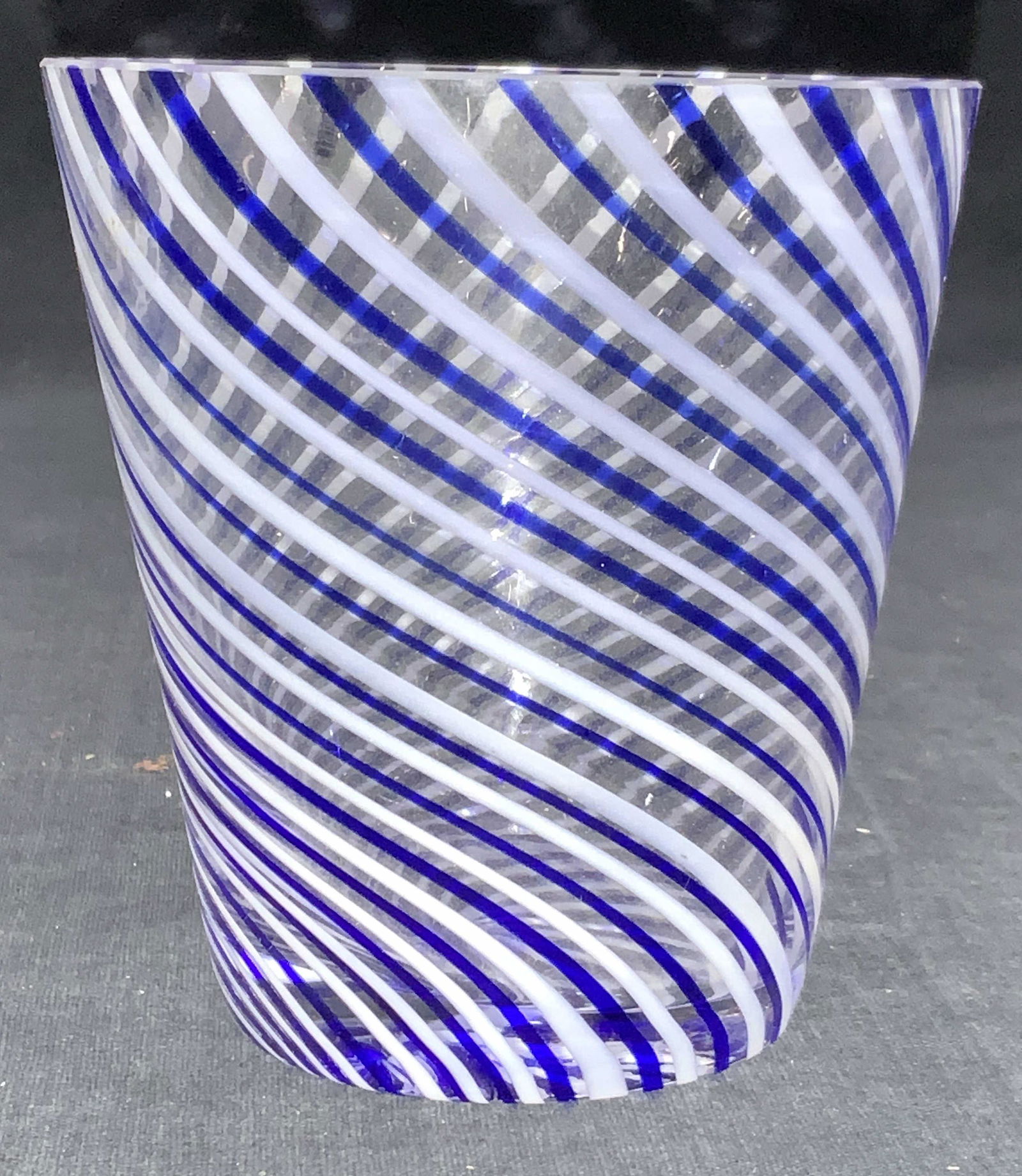 Vintage Blue & White Spiral Glass Vessel (1 of 6)