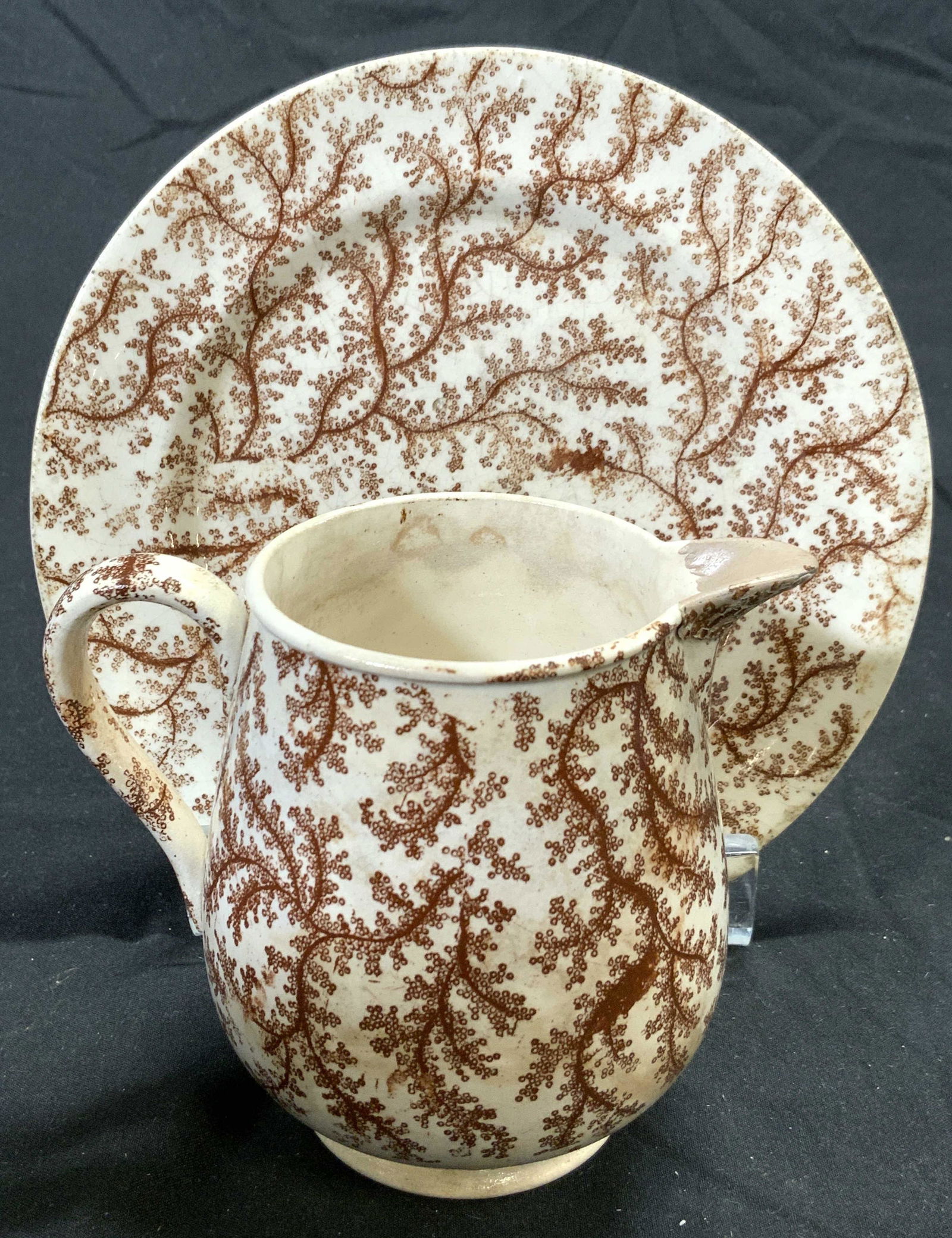 Set 2 Vintage Porcelain Creamer Vessel & Plate (1 of 7)