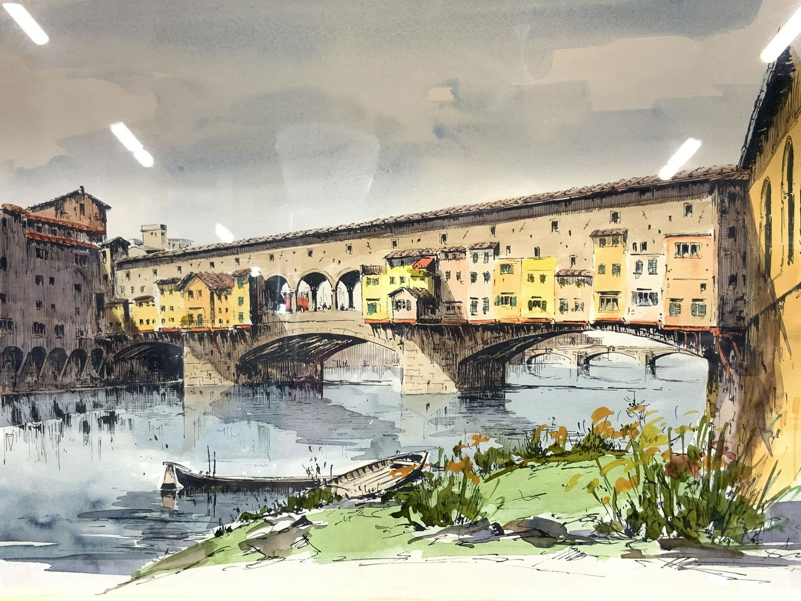 Ponte Vecchio Colored Lithograph (1 of 10)
