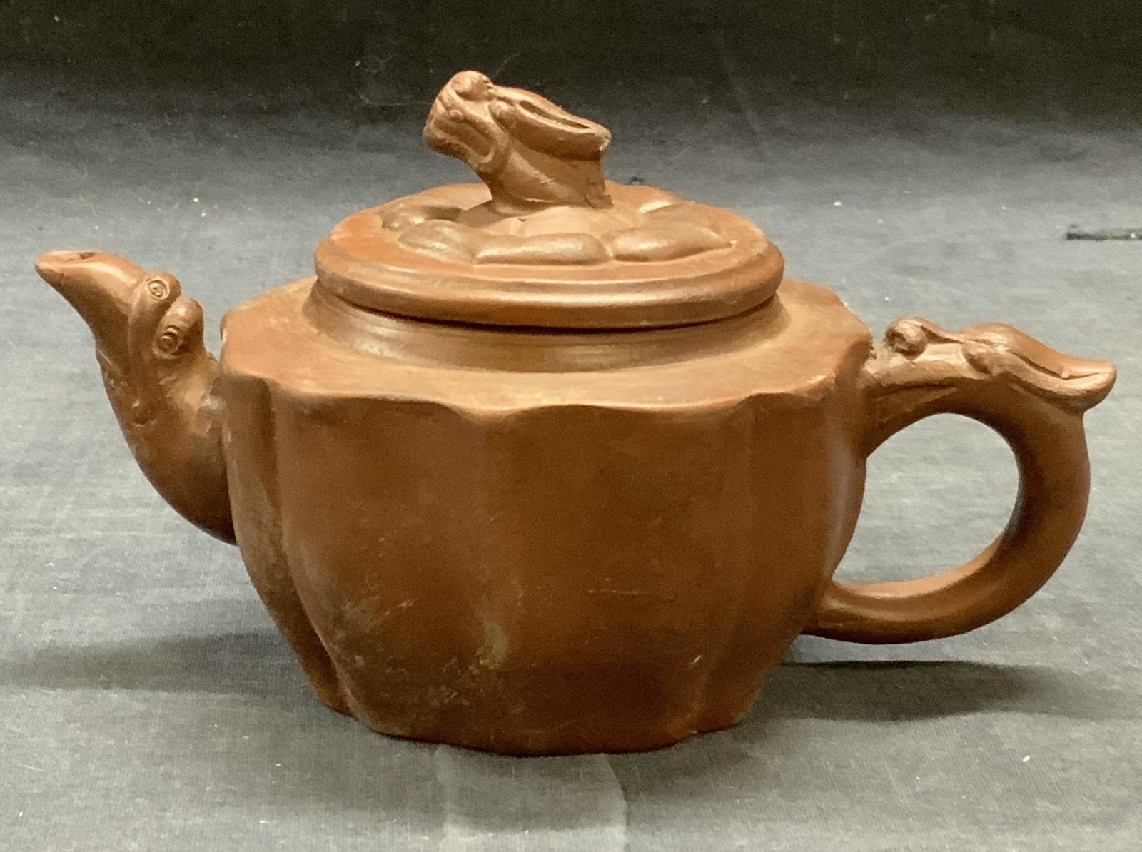 Signed Chinese Yixing Pottery Zisha Teapot (1 of 6)