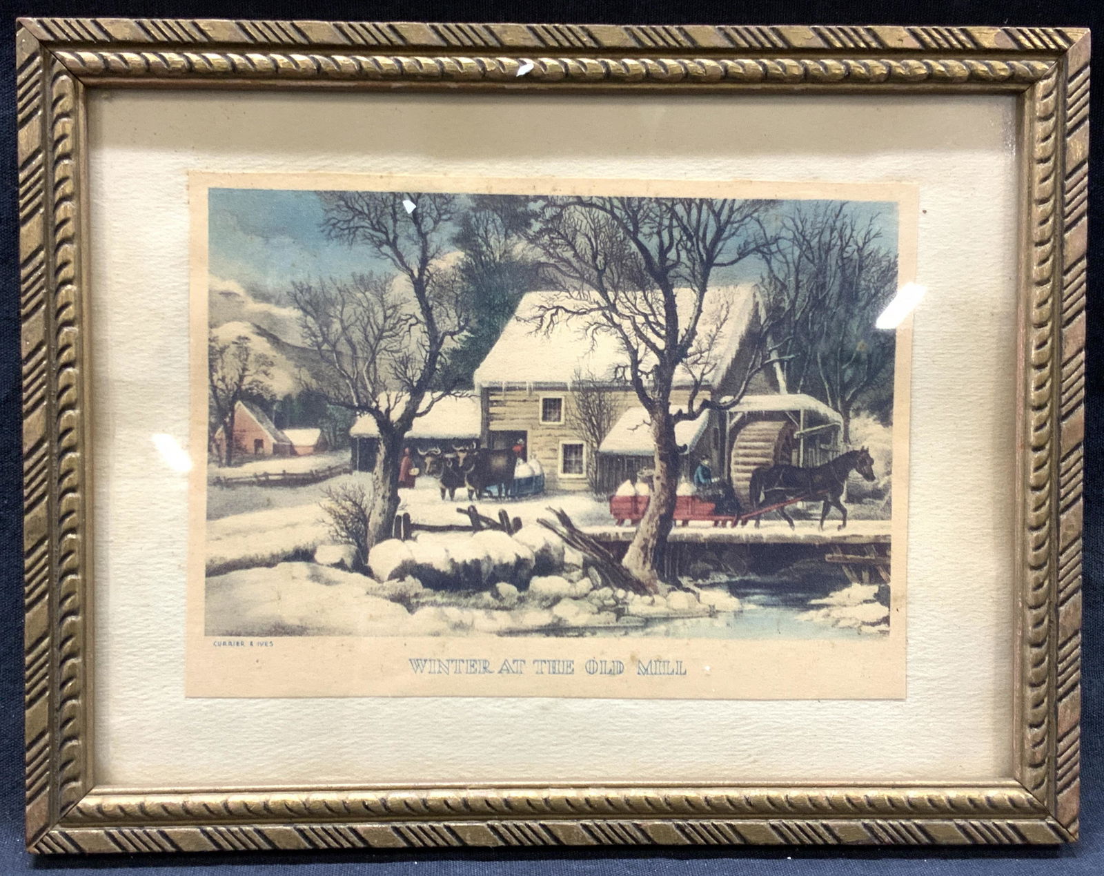 Currier & Ives Vintage Framed Postcard (1 of 8)