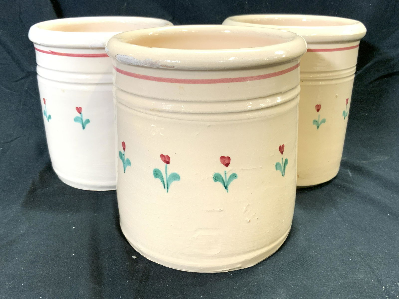 Set 3 Hand Crafted Ceramic Planters Vessels ITALY (1 of 7)