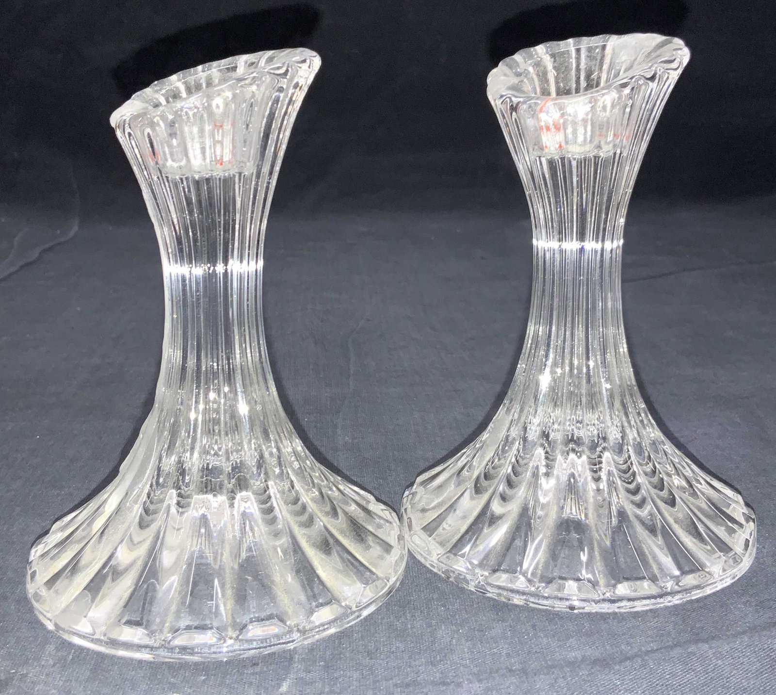 Pair Clear Crystal Candle Holders (1 of 8)
