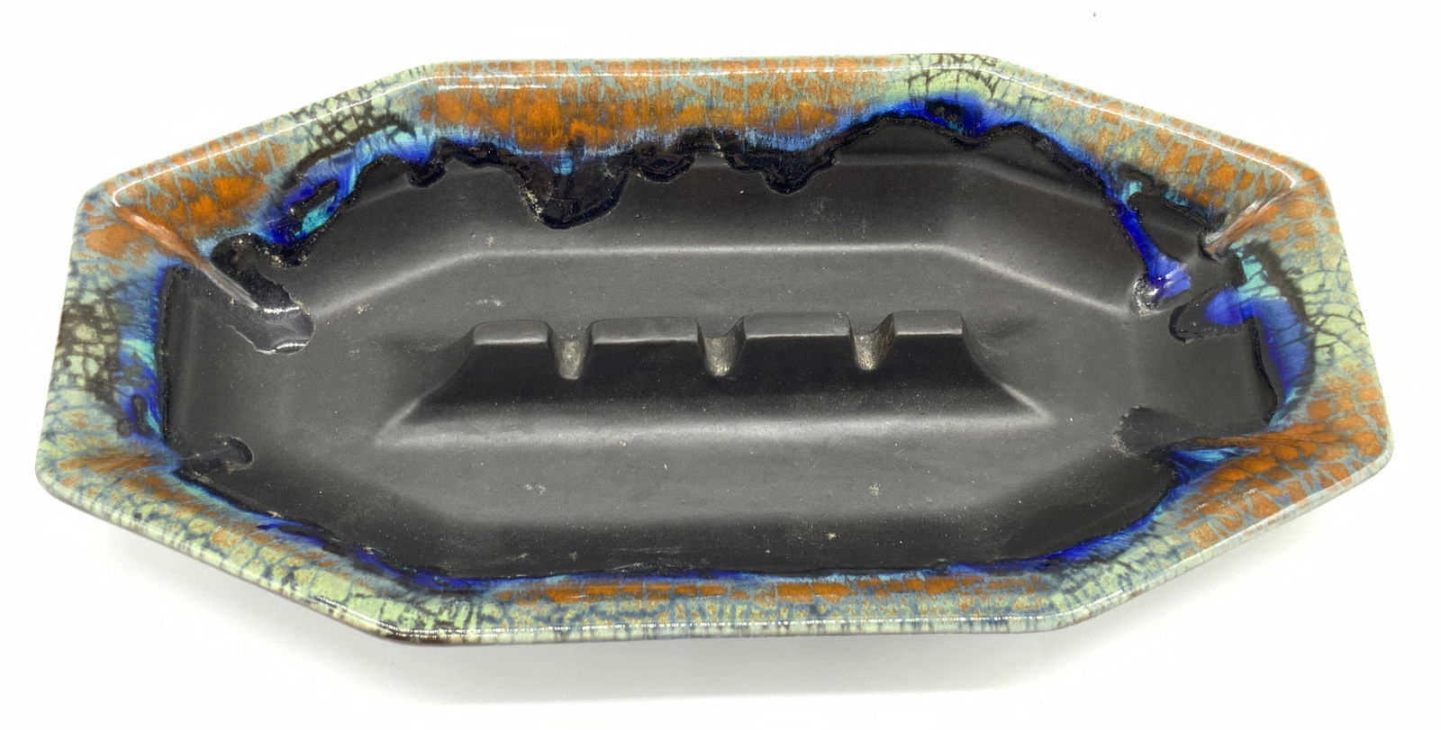 HAEGER 1079 USA Vintage Drip Glaze Ceramic Ashtray (1 of 12)