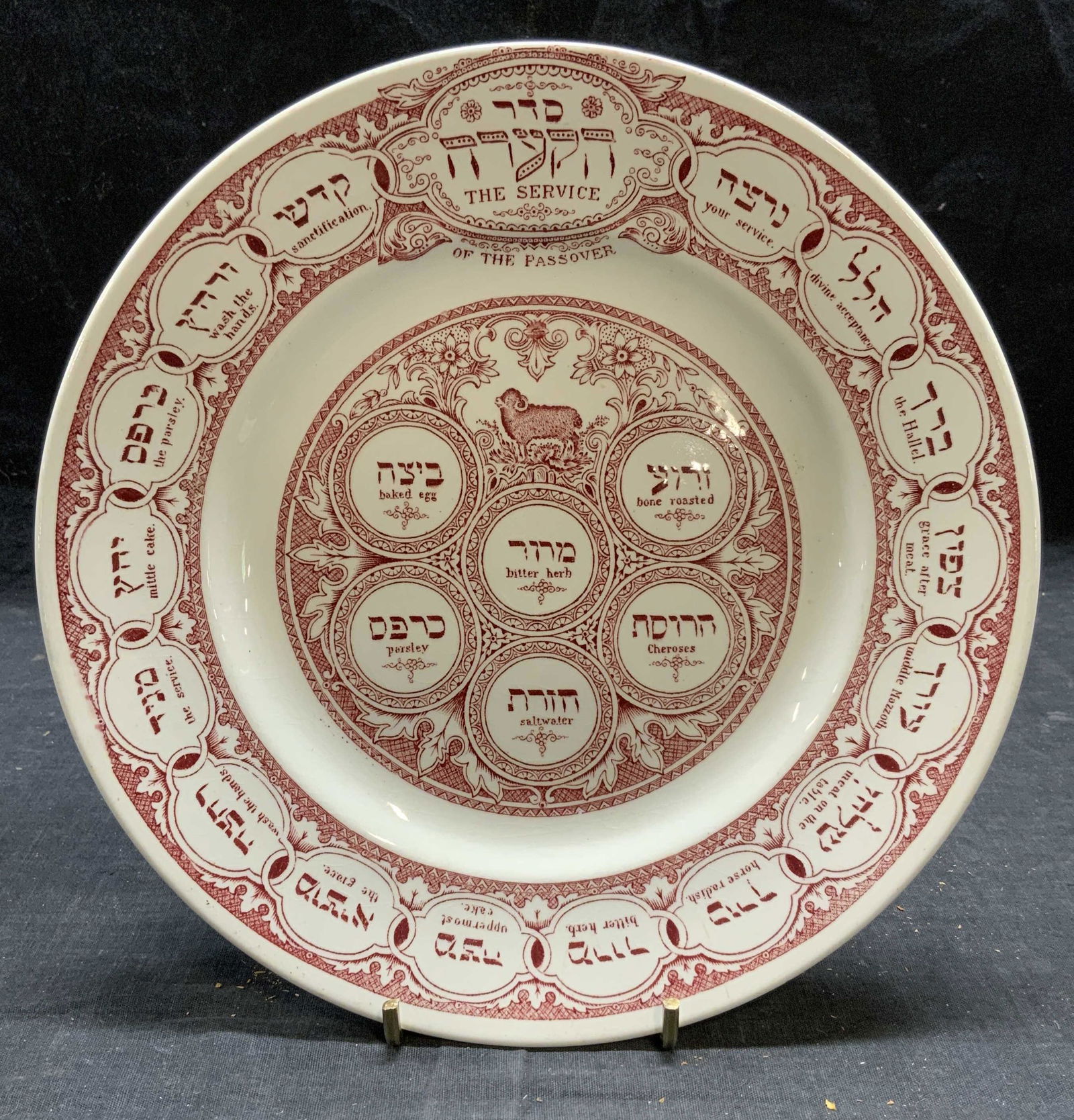 Antq BARDIGER TEPPER Porcelain Seder Plate (1 of 7)