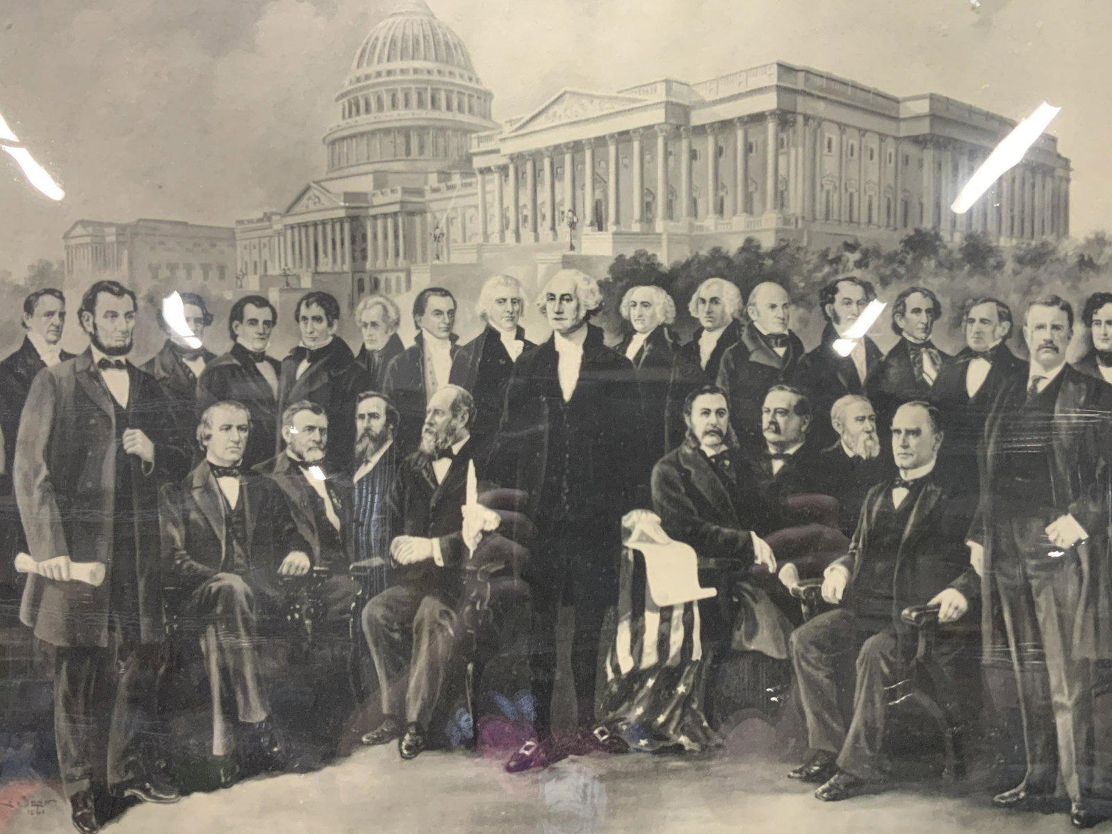 Framed 1901 Print Our Presidents Lithograph (1 of 12)