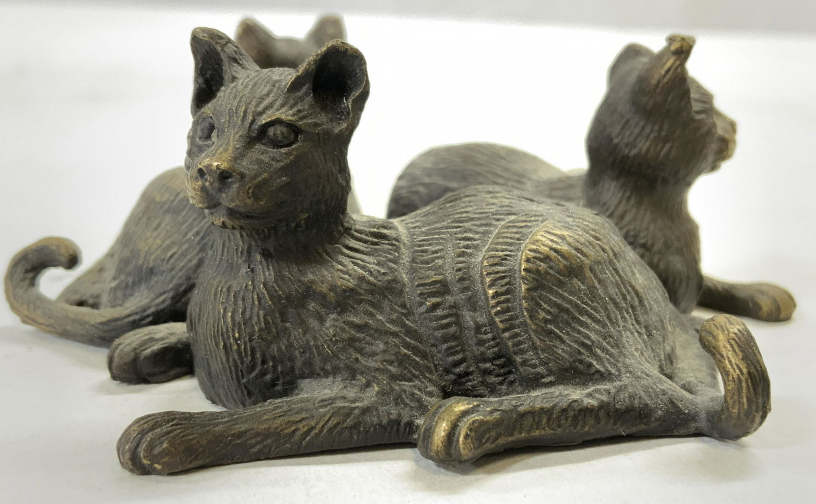Vintage Brass Seated Cats Figure (1 of 6)