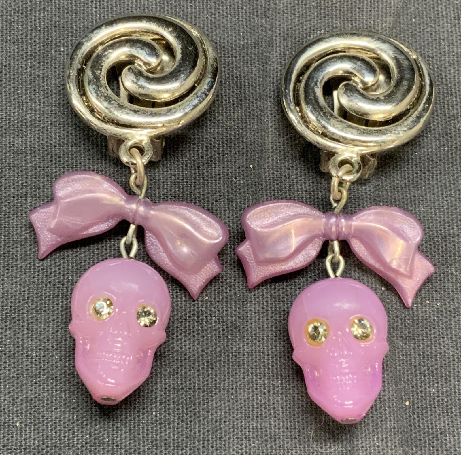 TARINA TARANTINO Purple Skull Dangle Earrings (1 of 7)