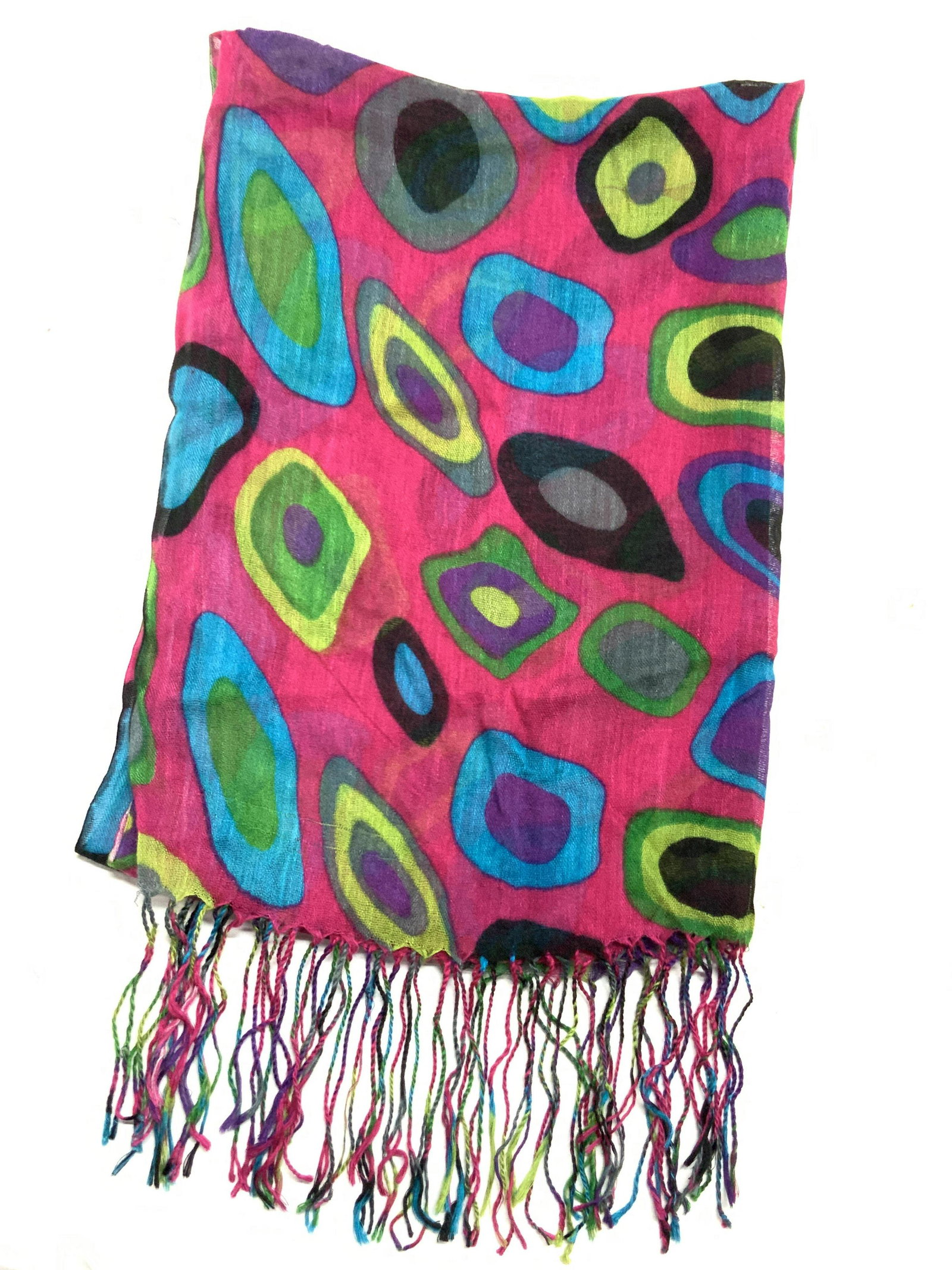 Cotton Polka Dot Fringe Scarf (1 of 10)