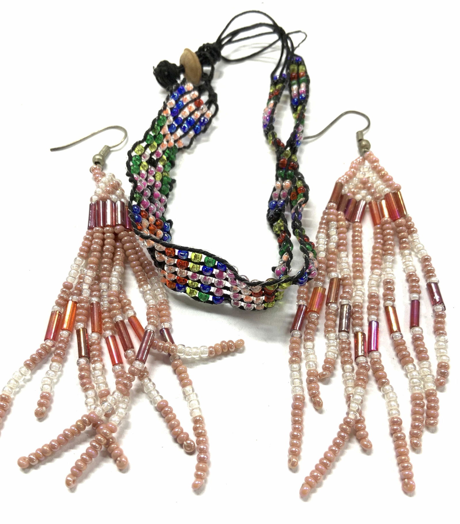 Lot2 Handmade Seed Bead Earrings and Bracelet (1 of 7)