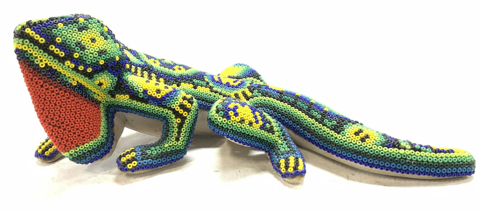 Hand Decorated Beaded Ceramic Chameleon (1 of 6)