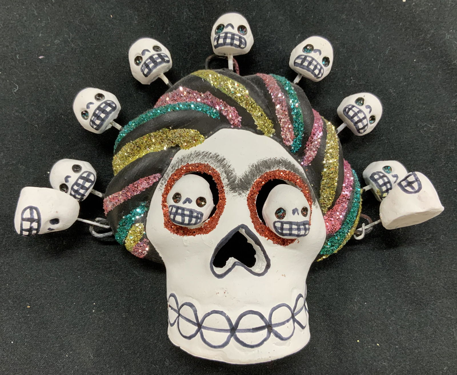 Hand Crafted Terra Cotta Day Of the Dead Skull Art (1 of 6)