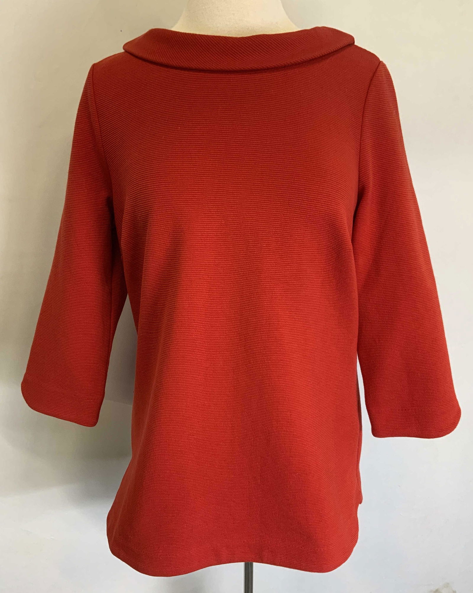 BODEN Red Ribbed 3/4 Sleeve Top (1 of 6)