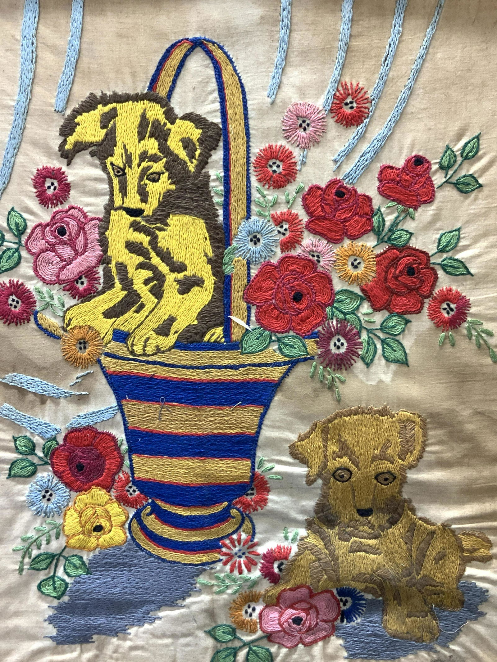 Vintage Crewel Embroidery Textile Art (1 of 10)