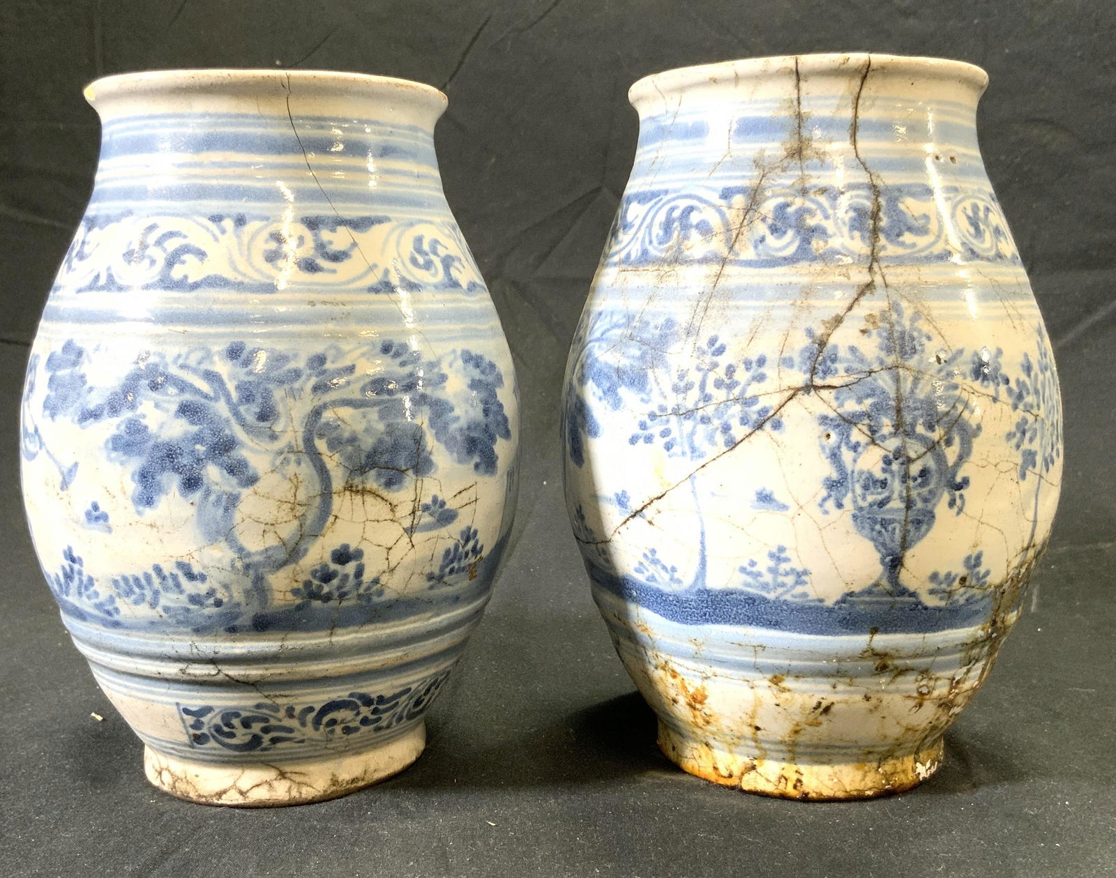Pair Antique Asian Porcelain Vases Vessels (1 of 6)