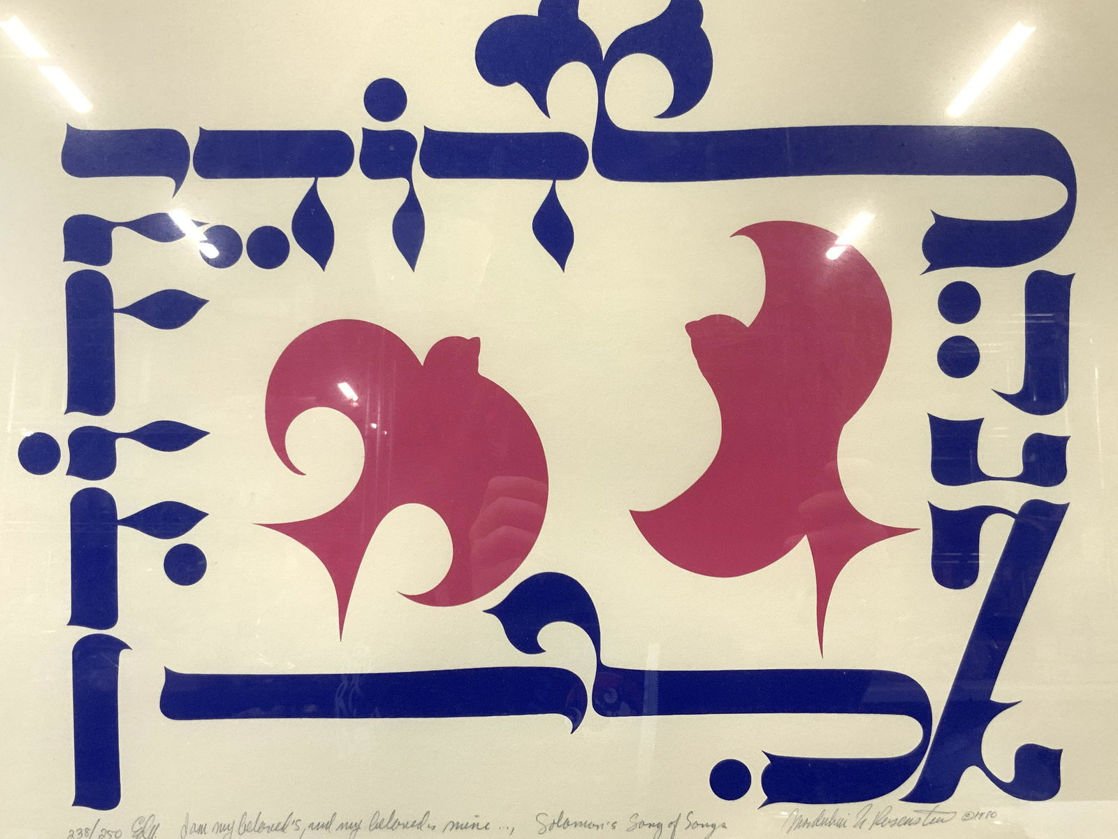 Signed M Rosenstein Judaica Beloved Birds Litho (1 of 8)