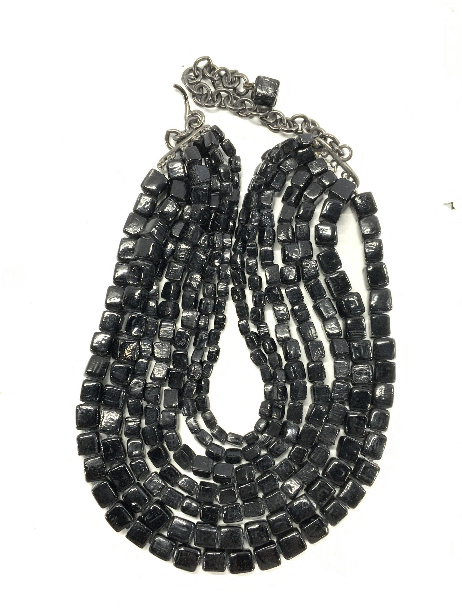 Multi Chain Chunky Black Beaded Choker Necklace (1 of 6)