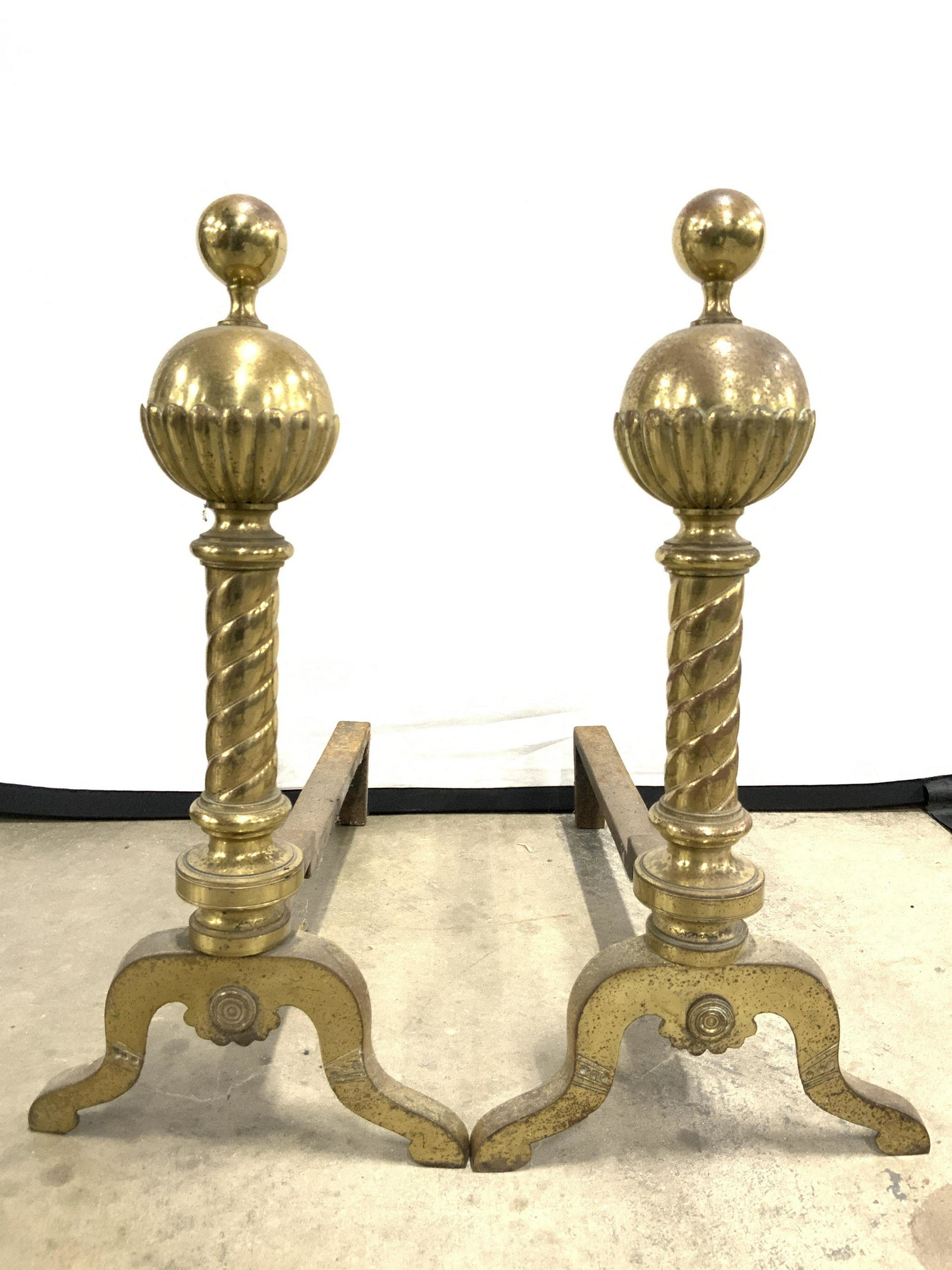 Antique Ornate Brassware Andirons (1 of 8)