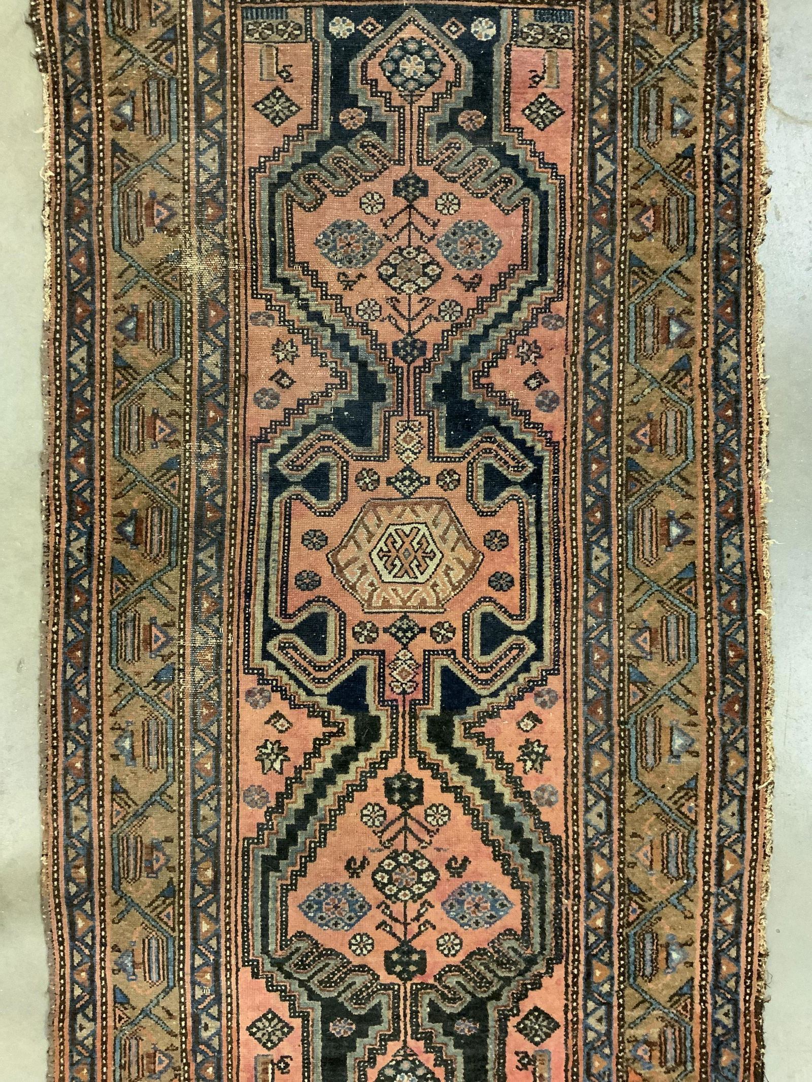 Vntg Tribal Geometric Persian Handmade Wool Rug (1 of 7)