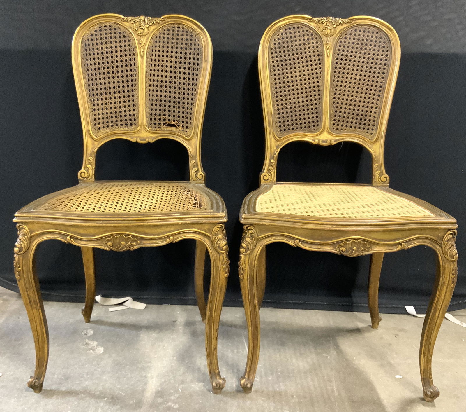 Pr French Provincial Louis XV Caned Side Chairs (1 of 10)
