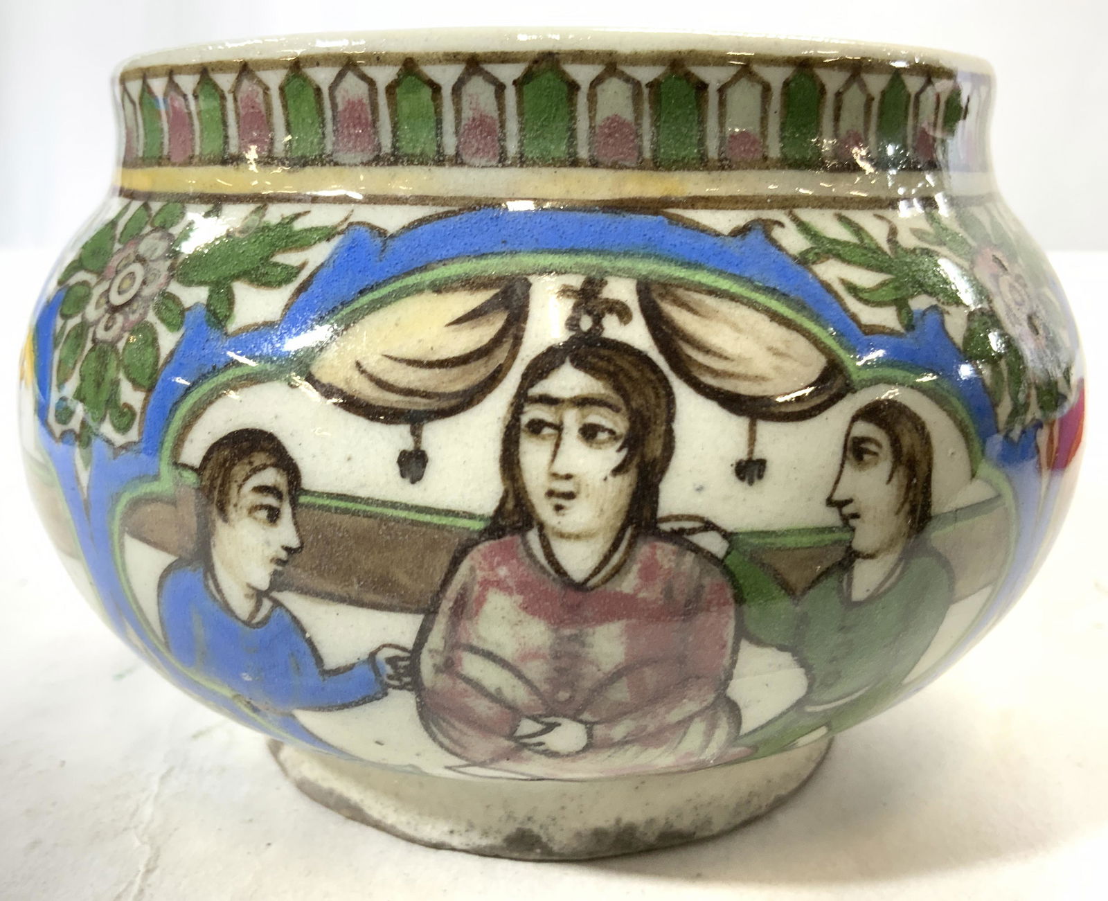 Vntg Hand Painted Asian Porcelain Planter Vessel (1 of 6)