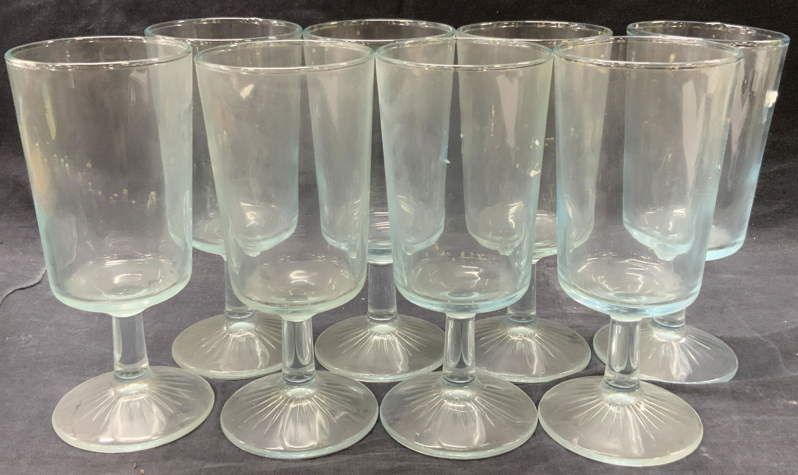 Set 8 Blue Tinted Goblet Stemware Glasses (1 of 6)