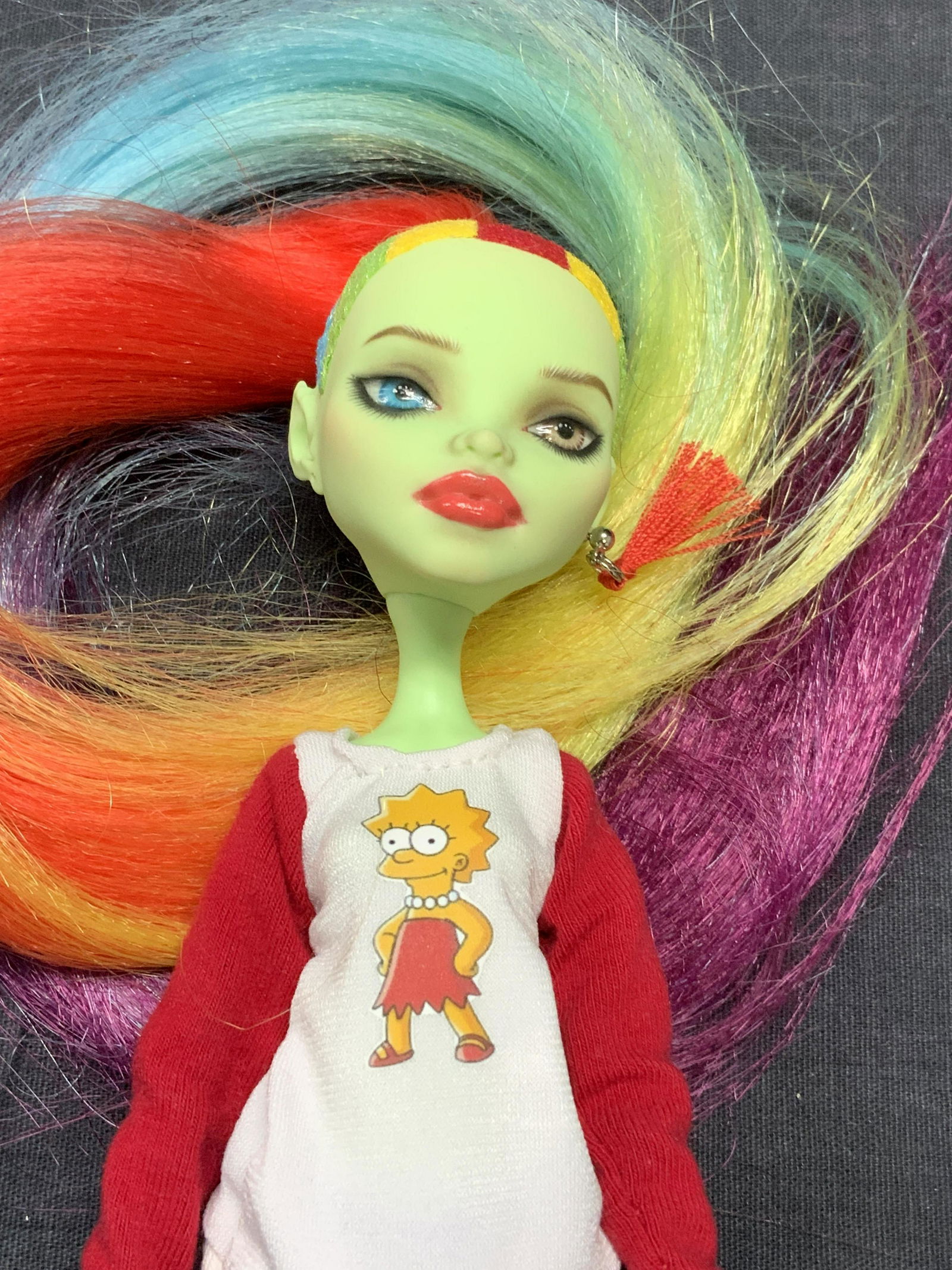 Custom Hand Crafted Fantasy Rainbow Hair Doll (1 of 7)