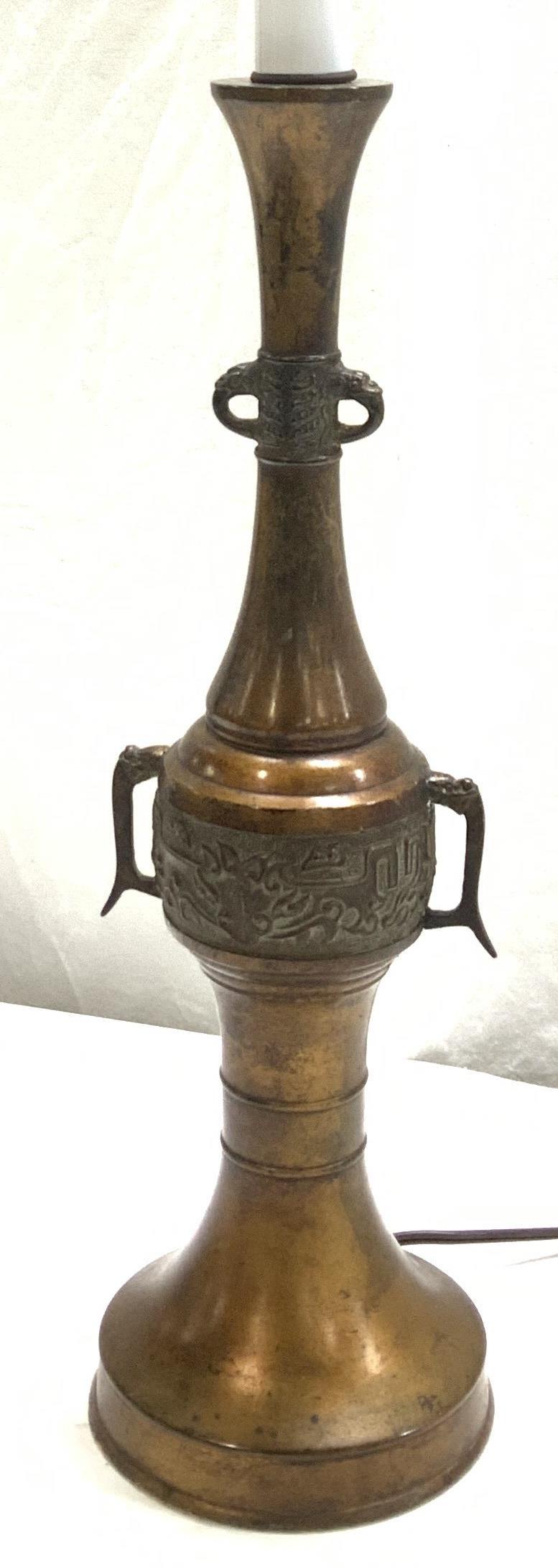 Antiqued Asian Tubular Lamp (1 of 7)