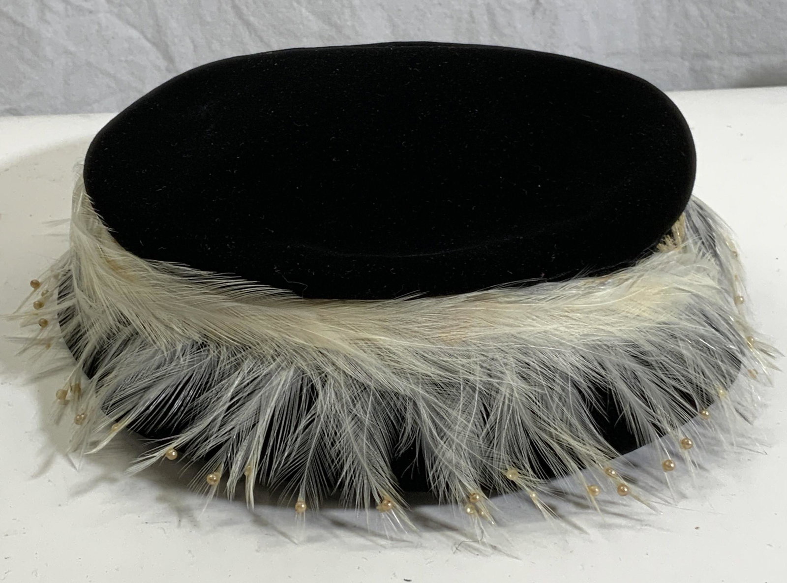 Vintage BEST & CO Black Velvet Feather Hat (1 of 6)