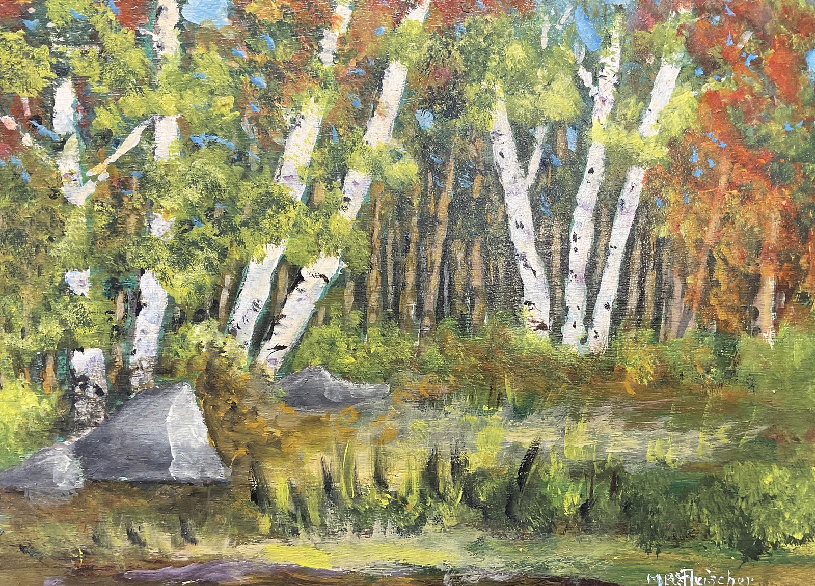 Acrylic Signed Landscape on Board (1 of 7)