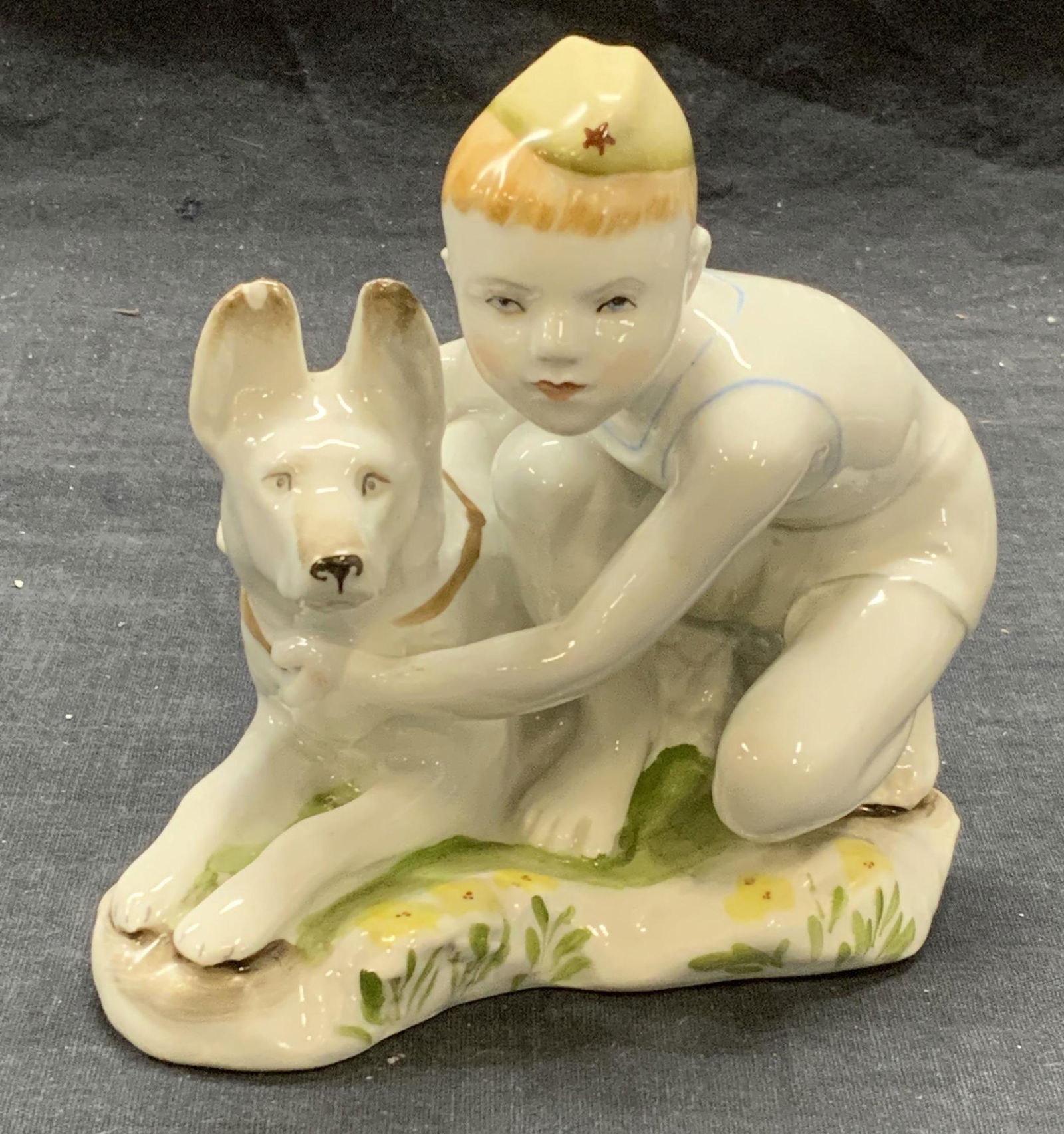 Vtg Soviet Porcelain Boy with Dog Figurine (1 of 6)