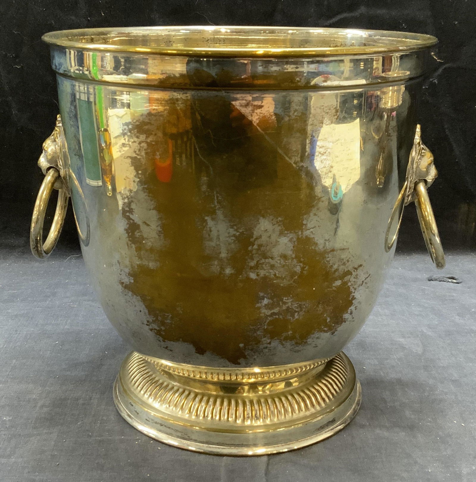 Vintage Silver Plated Lion Head Ice Bucket (1 of 7)