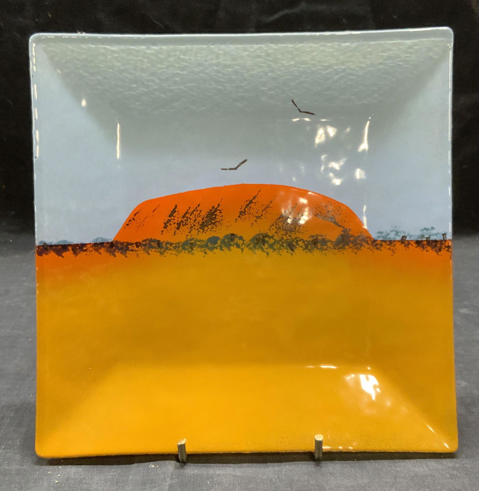 Art Glass Dish with Landscape at Sunset (1 of 7)