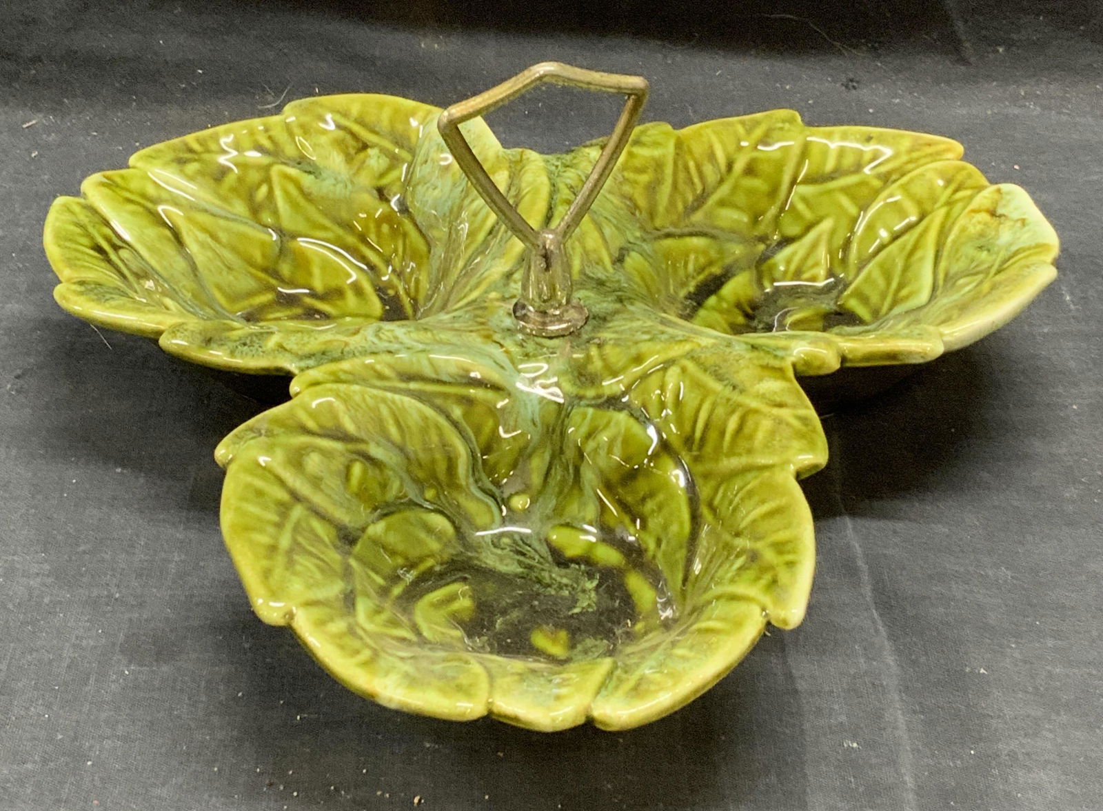 California Art Pottery Divided Leaf Serving Dish (1 of 7)