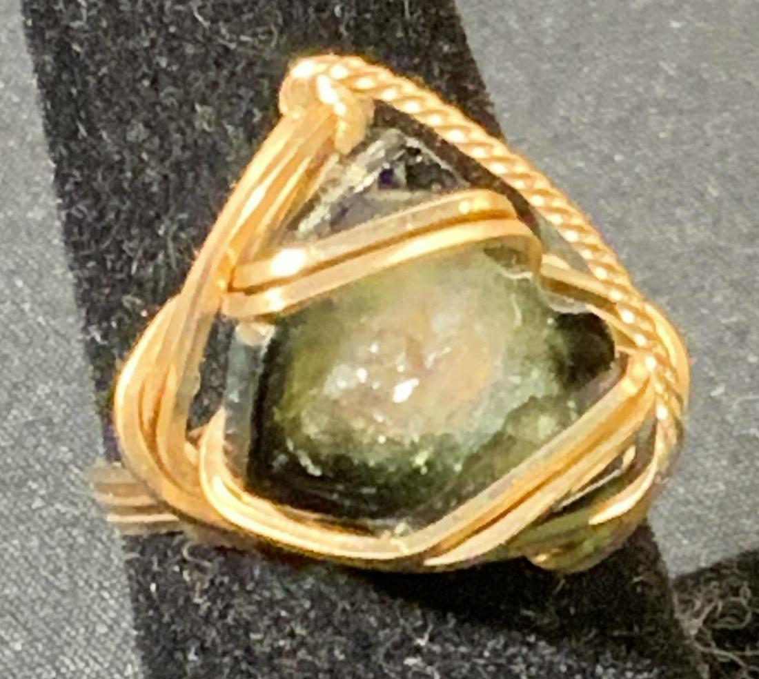 Gold Tone Wire Wrap Crystal Ring (1 of 5)