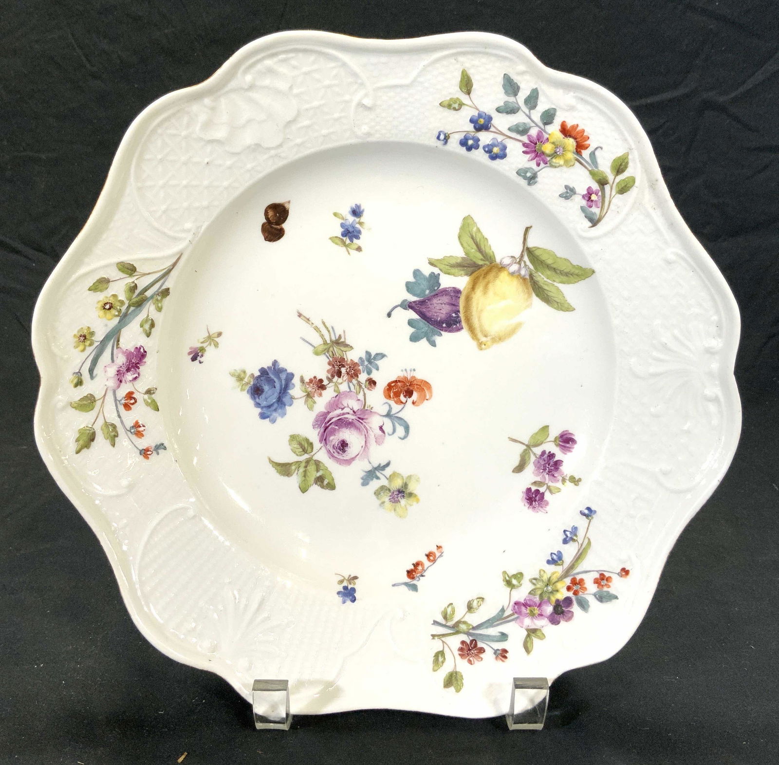 MEISSEN Vintage Porcelain Plate W Relief Detail (1 of 7)