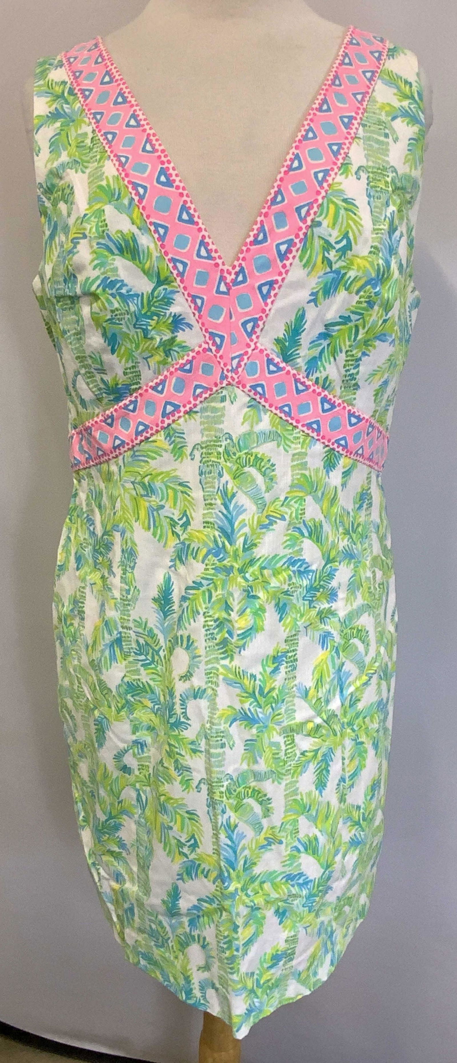 LILLY PULITZER Green/Prink Botanical Print Dress (1 of 6)