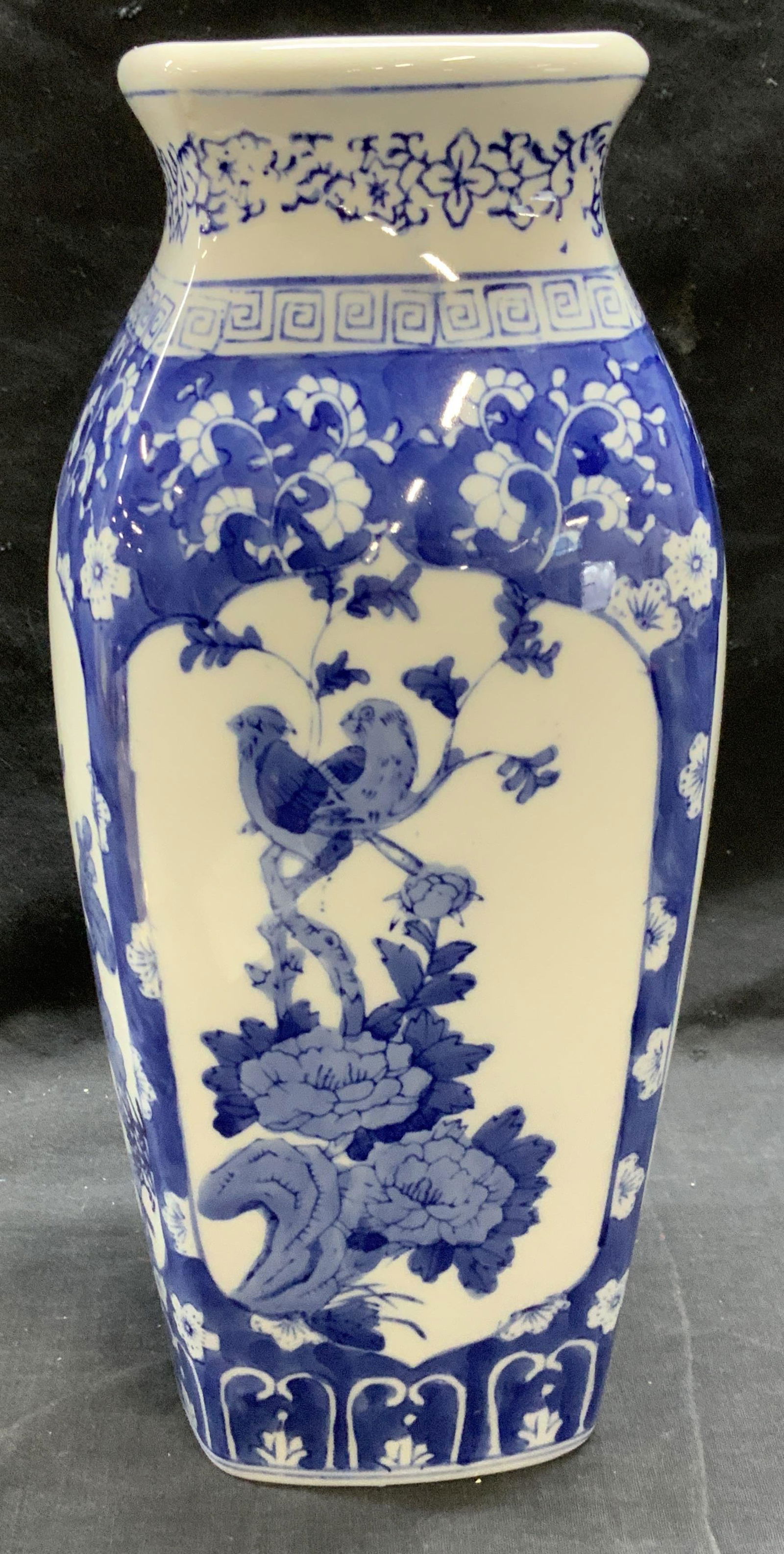 Blue & White Chinoiserie Signed Vase (1 of 7)